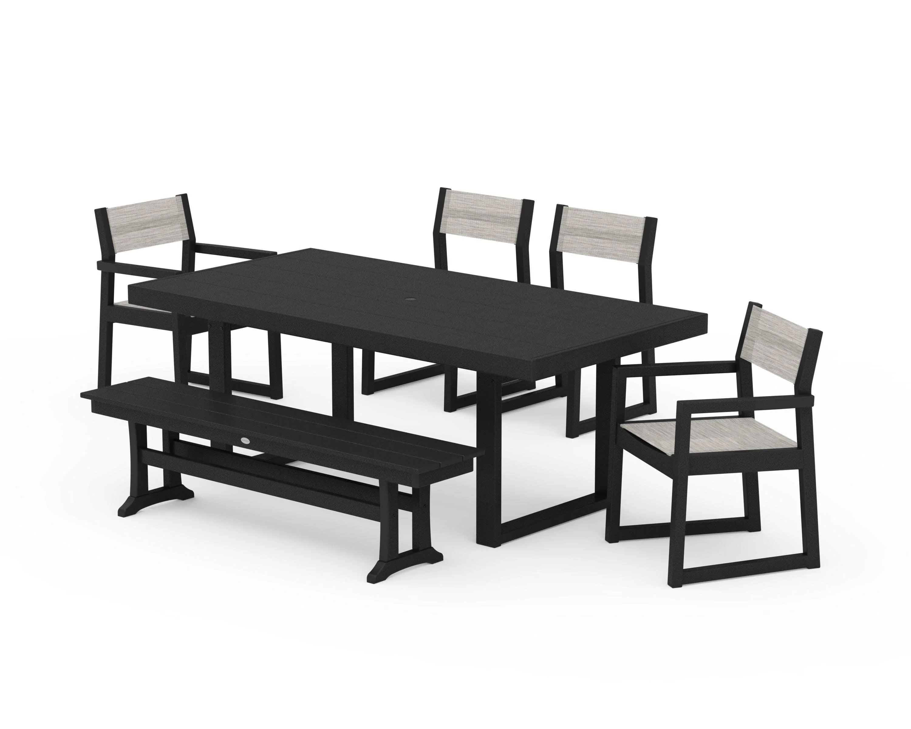 EDGE Sling 6-Piece Dining Set with Bench - Image 20