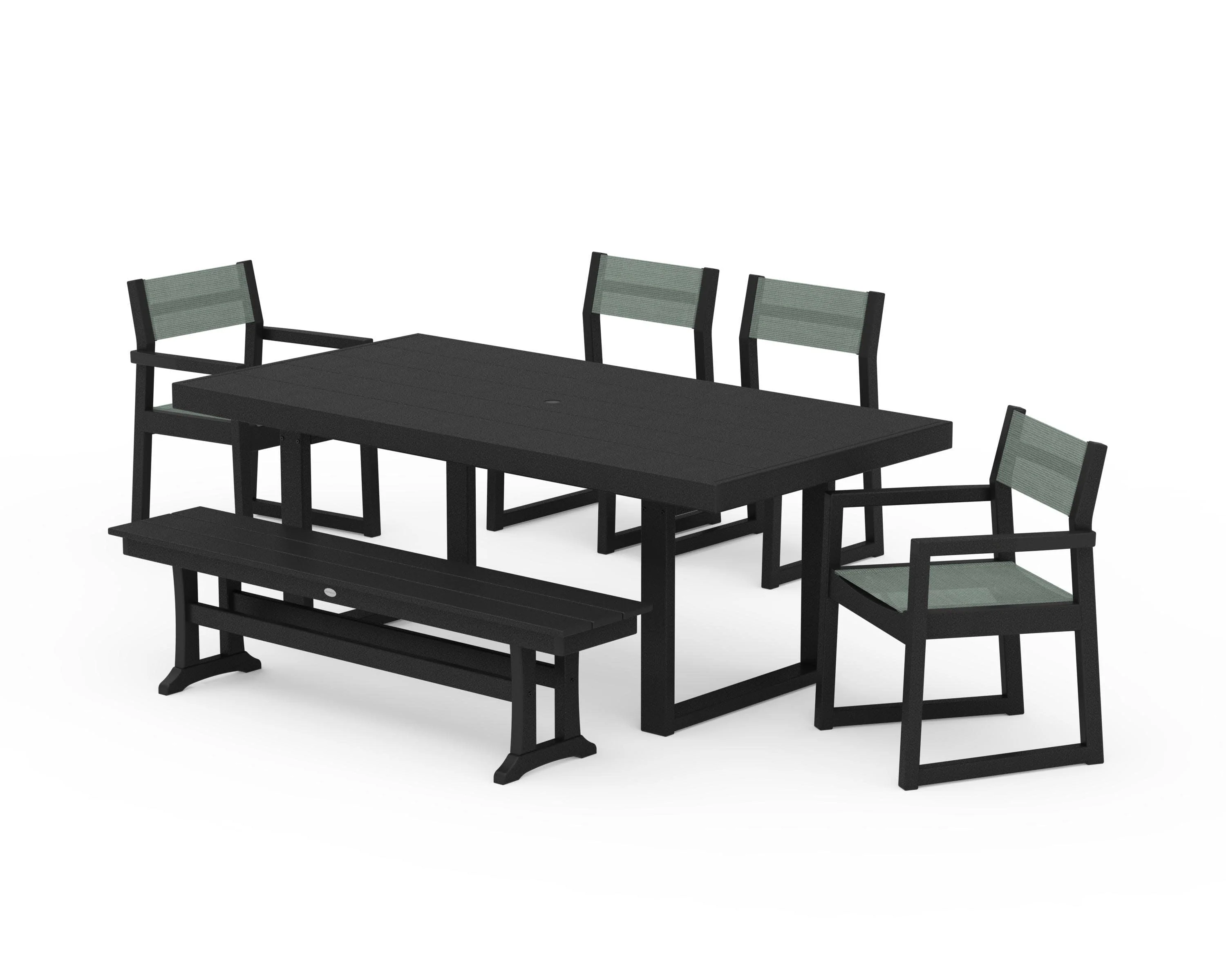 EDGE Sling 6-Piece Dining Set with Bench - Image 24