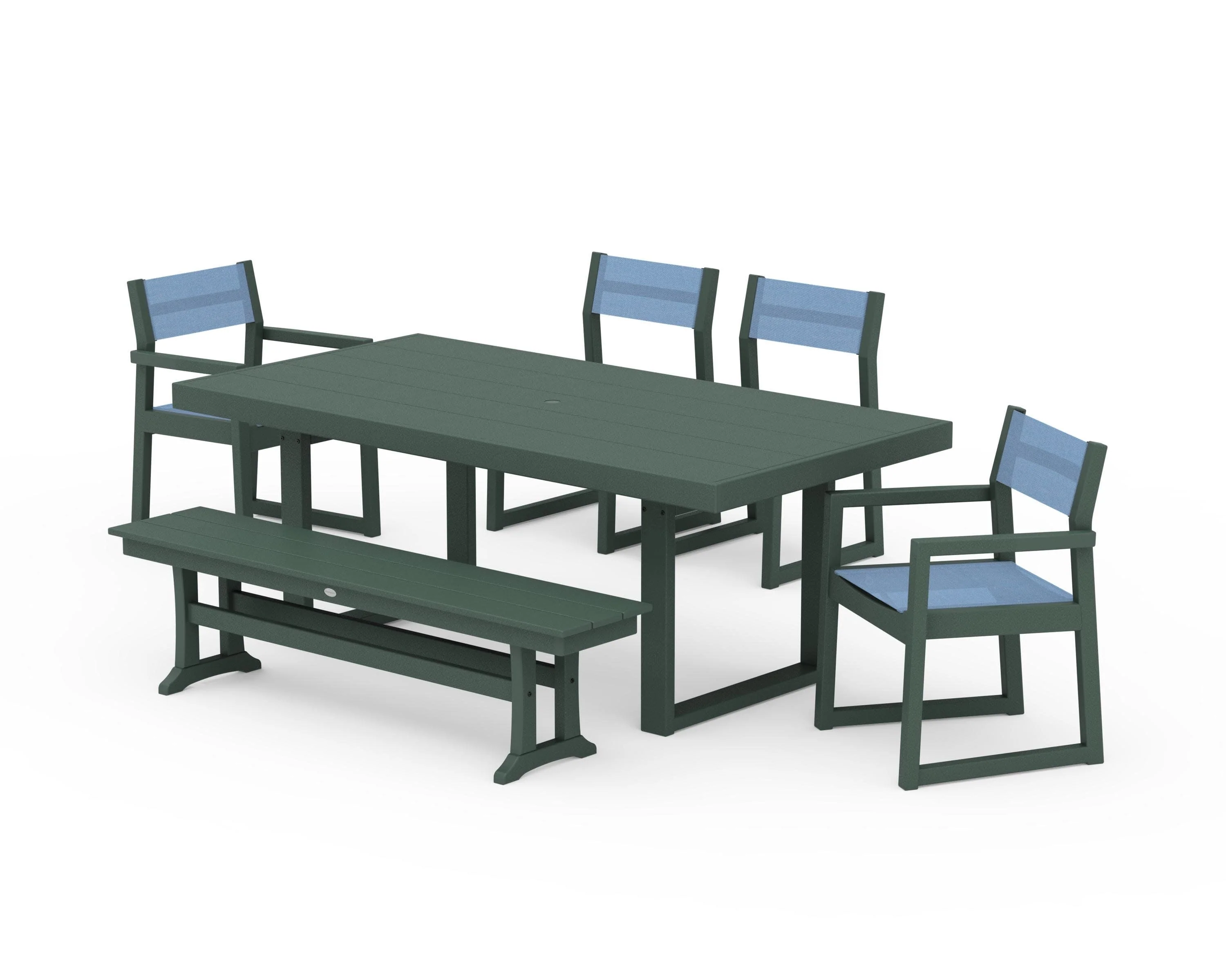 EDGE Sling 6-Piece Dining Set with Bench - Image 28