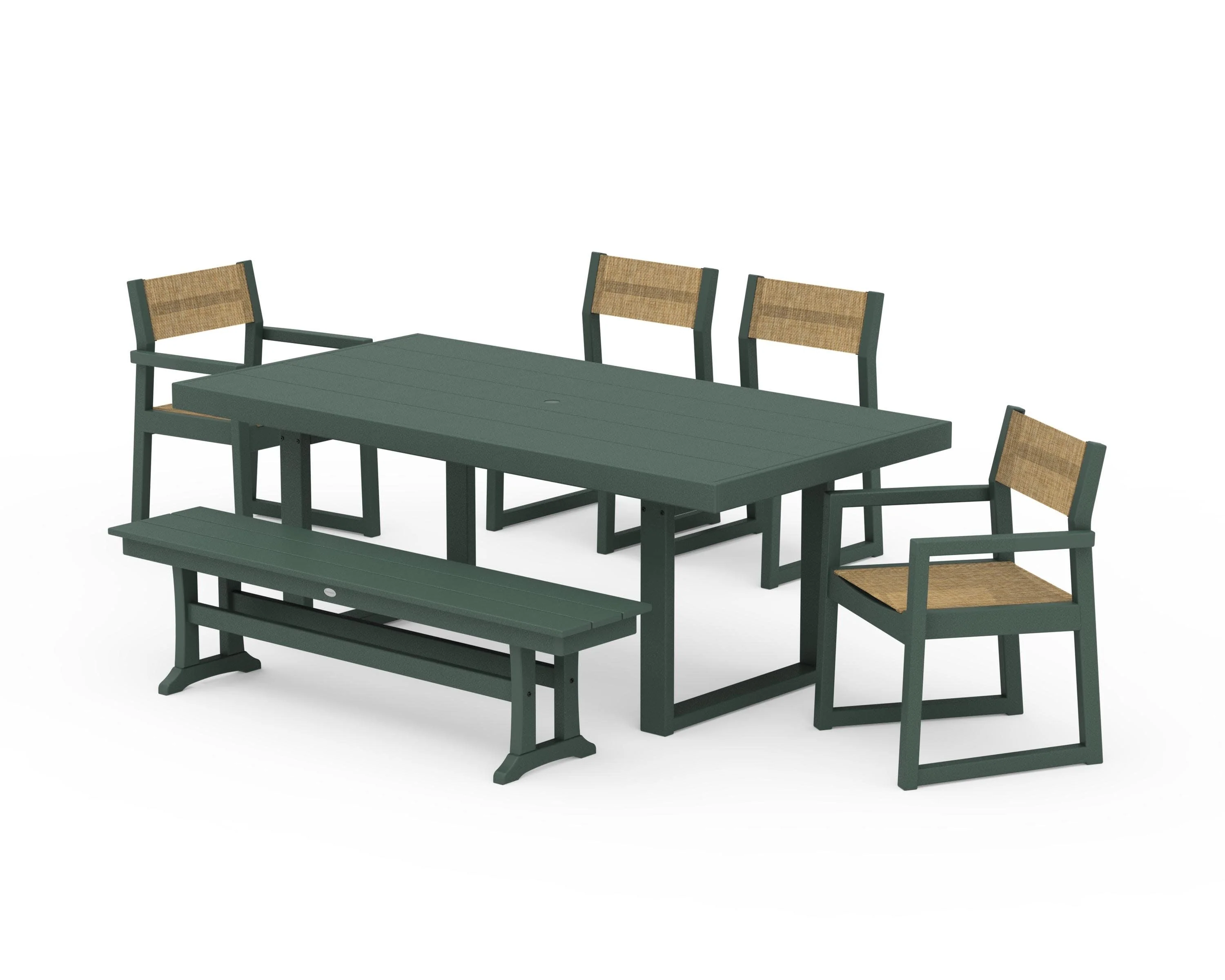 EDGE Sling 6-Piece Dining Set with Bench - Image 29