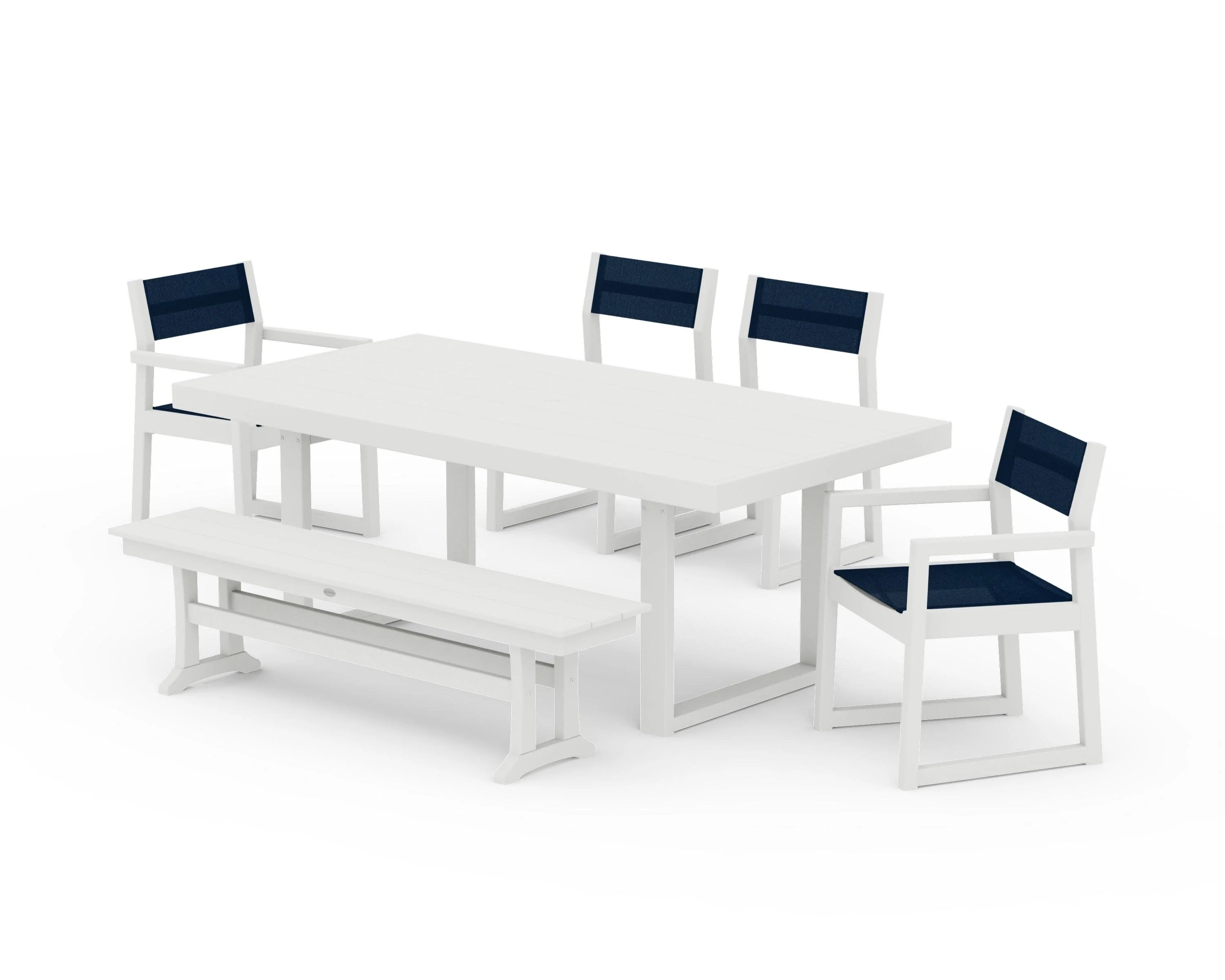 EDGE Sling 6-Piece Dining Set with Bench - Image 3