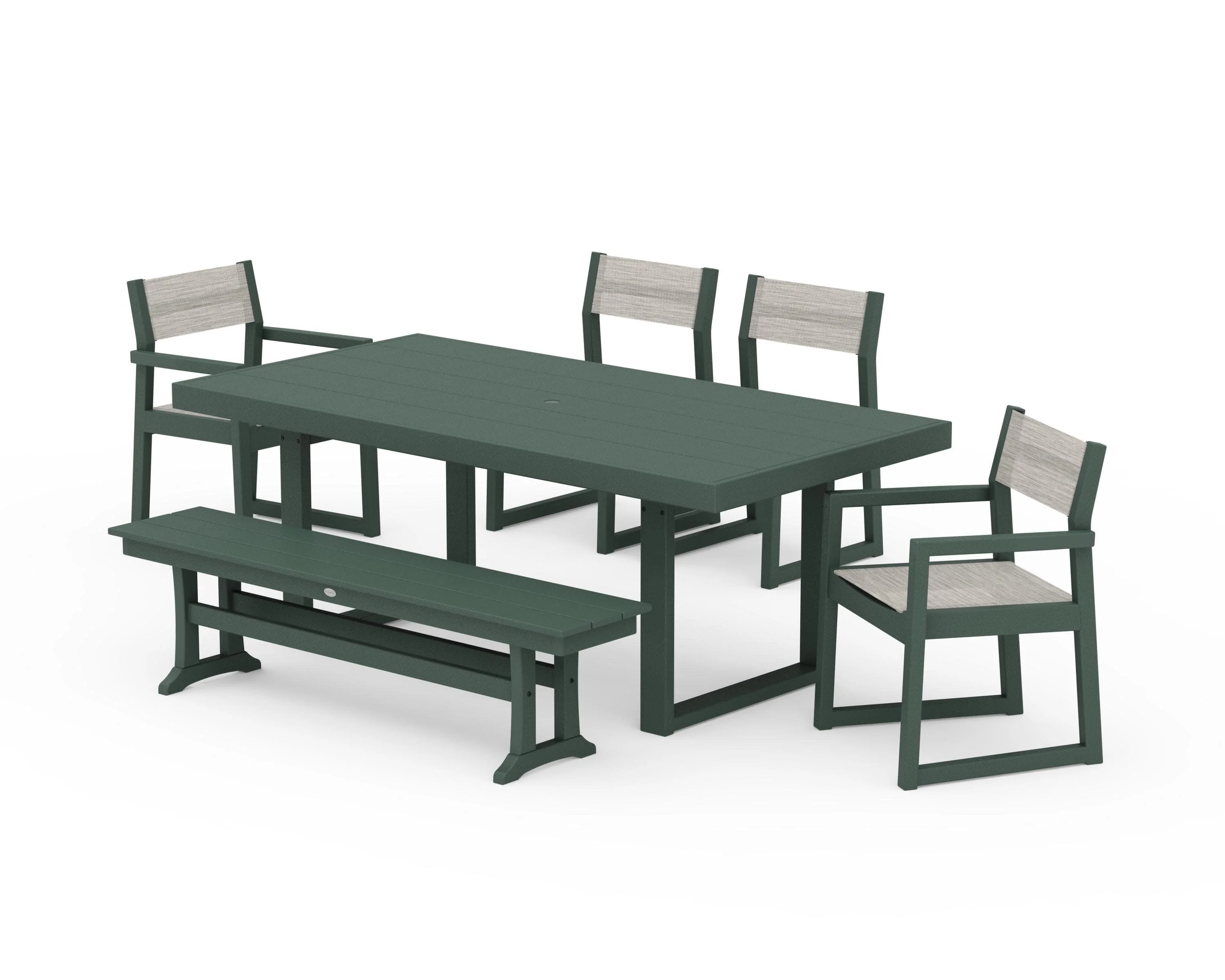 EDGE Sling 6-Piece Dining Set with Bench - Image 31