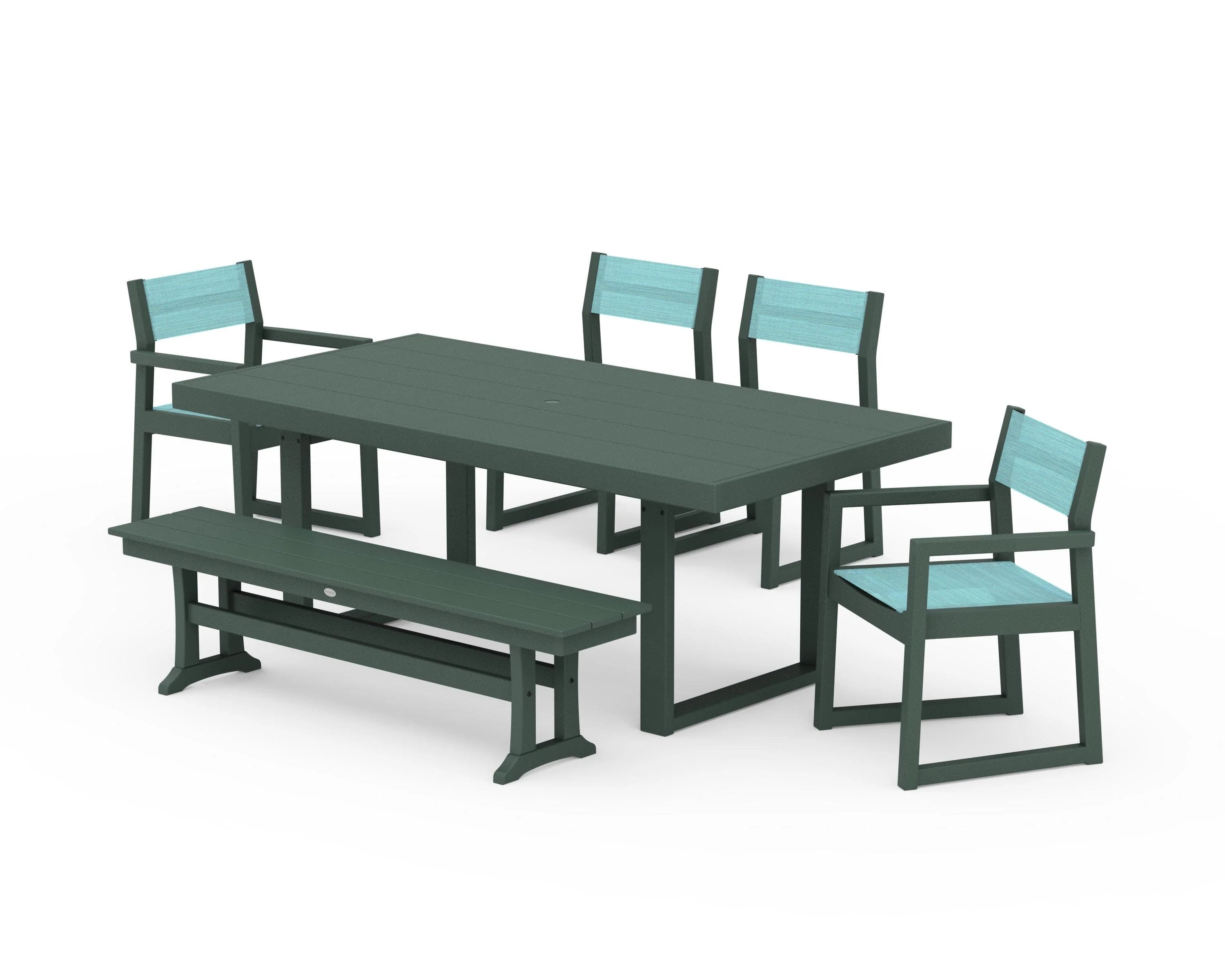EDGE Sling 6-Piece Dining Set with Bench - Image 32