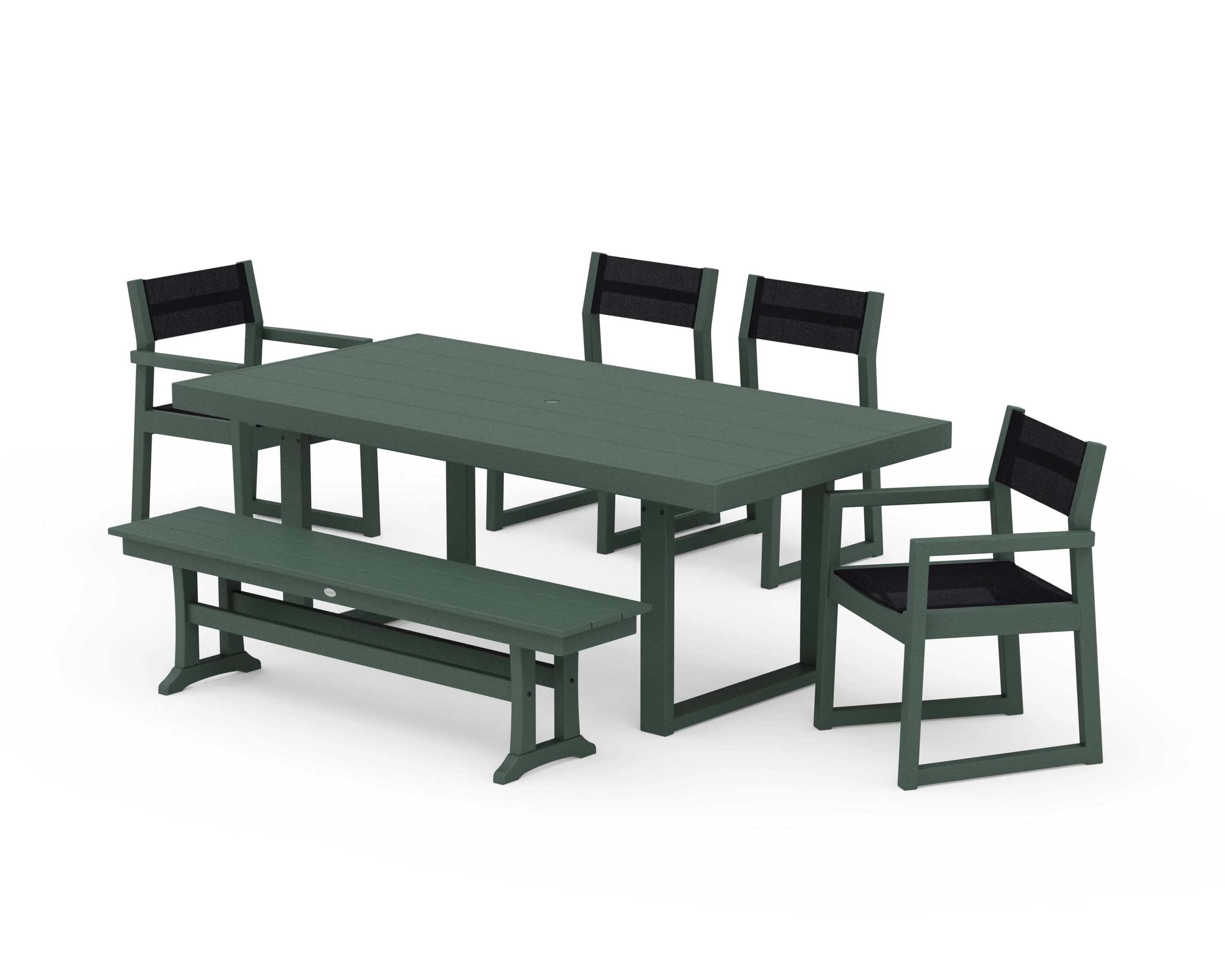 EDGE Sling 6-Piece Dining Set with Bench - Image 33