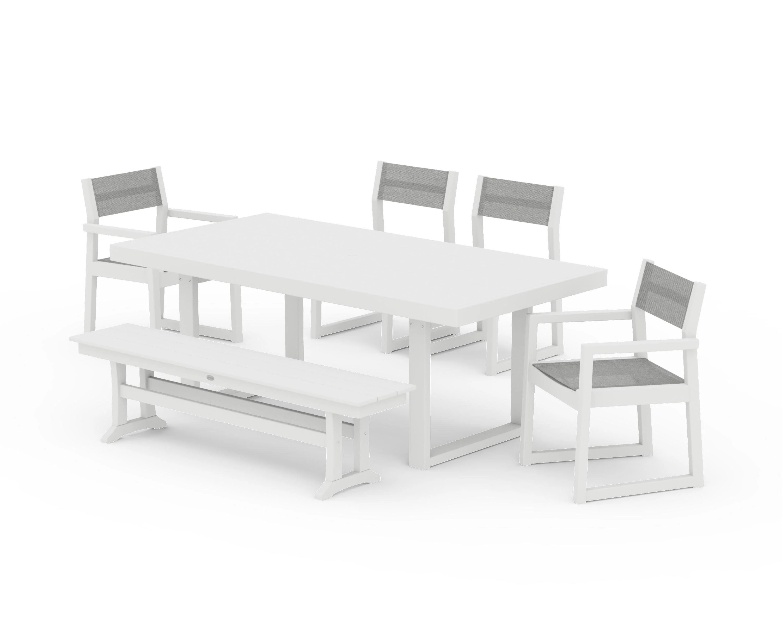 EDGE Sling 6-Piece Dining Set with Bench - Image 37