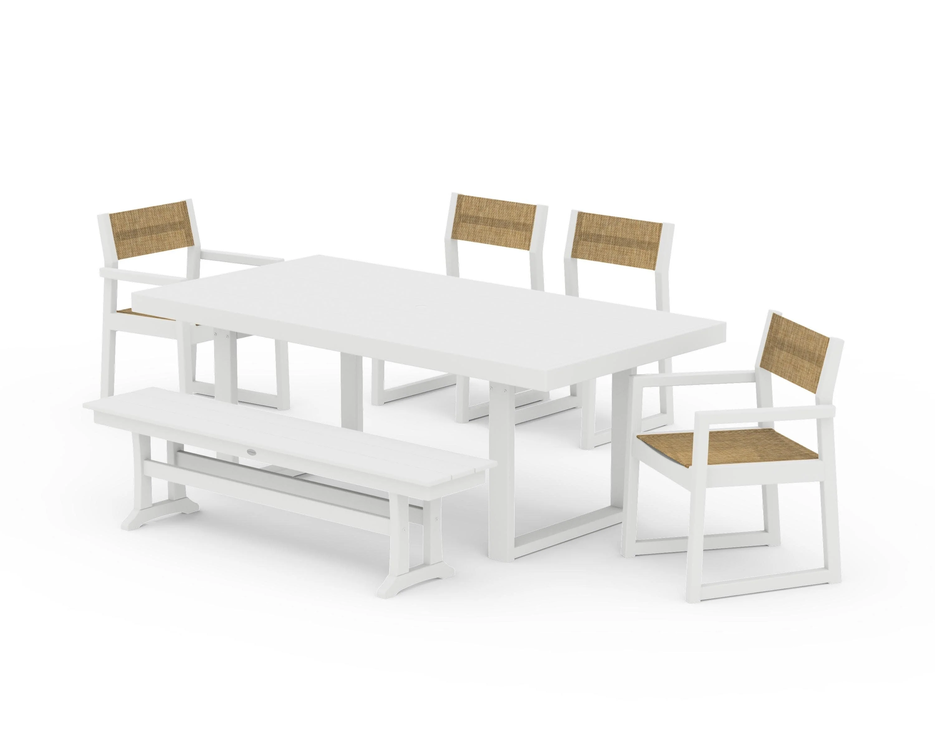 EDGE Sling 6-Piece Dining Set with Bench - Image 39