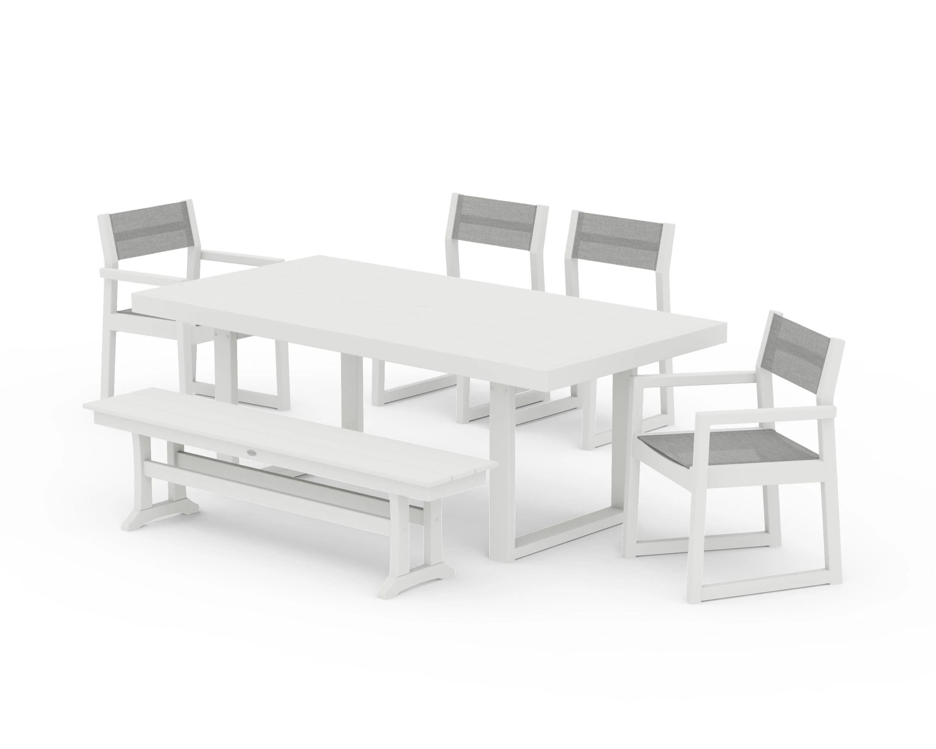 EDGE Sling 6-Piece Dining Set with Bench - Image 4