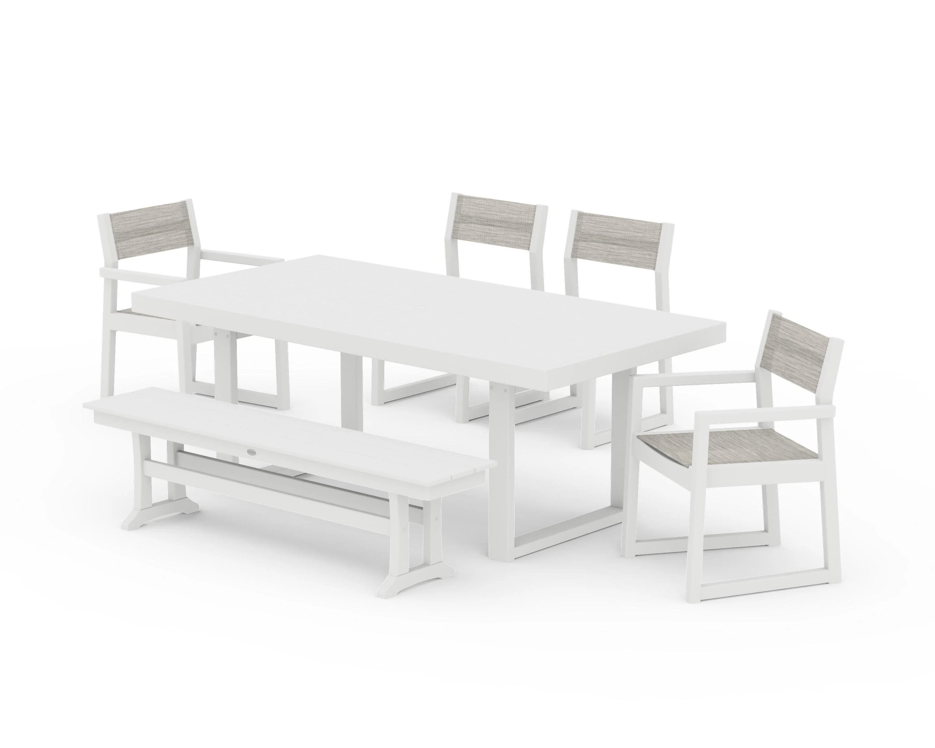 EDGE Sling 6-Piece Dining Set with Bench - Image 40