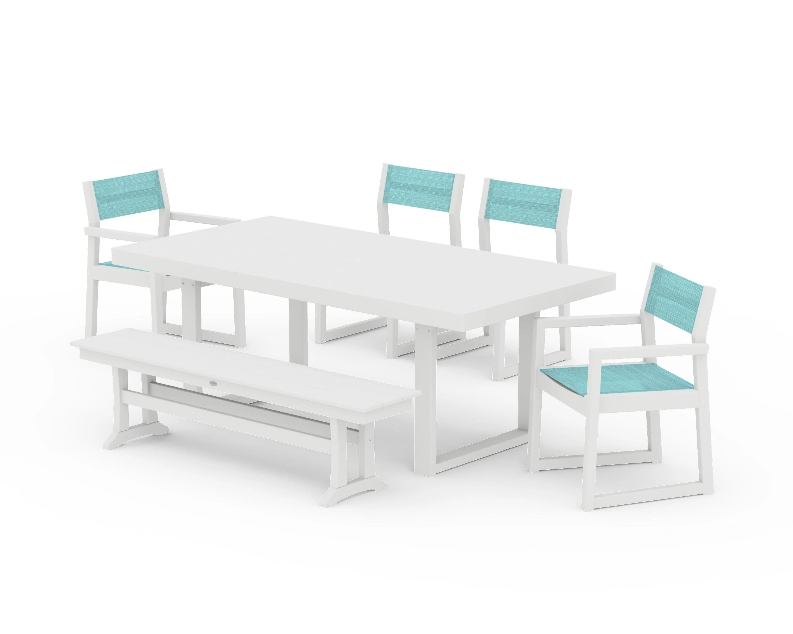 EDGE Sling 6-Piece Dining Set with Bench - Image 41