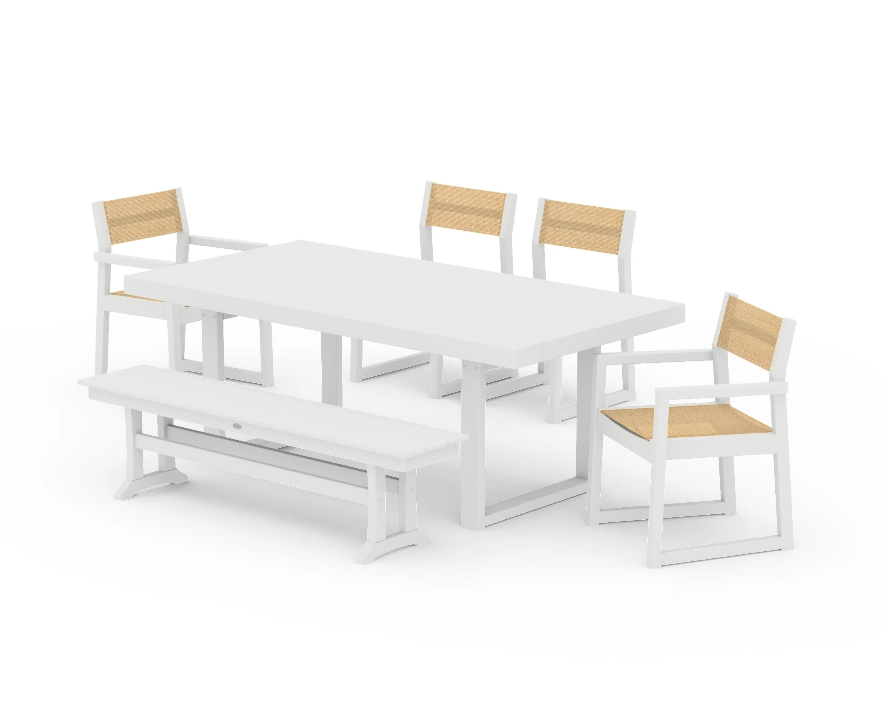 EDGE Sling 6-Piece Dining Set with Bench - Image 43