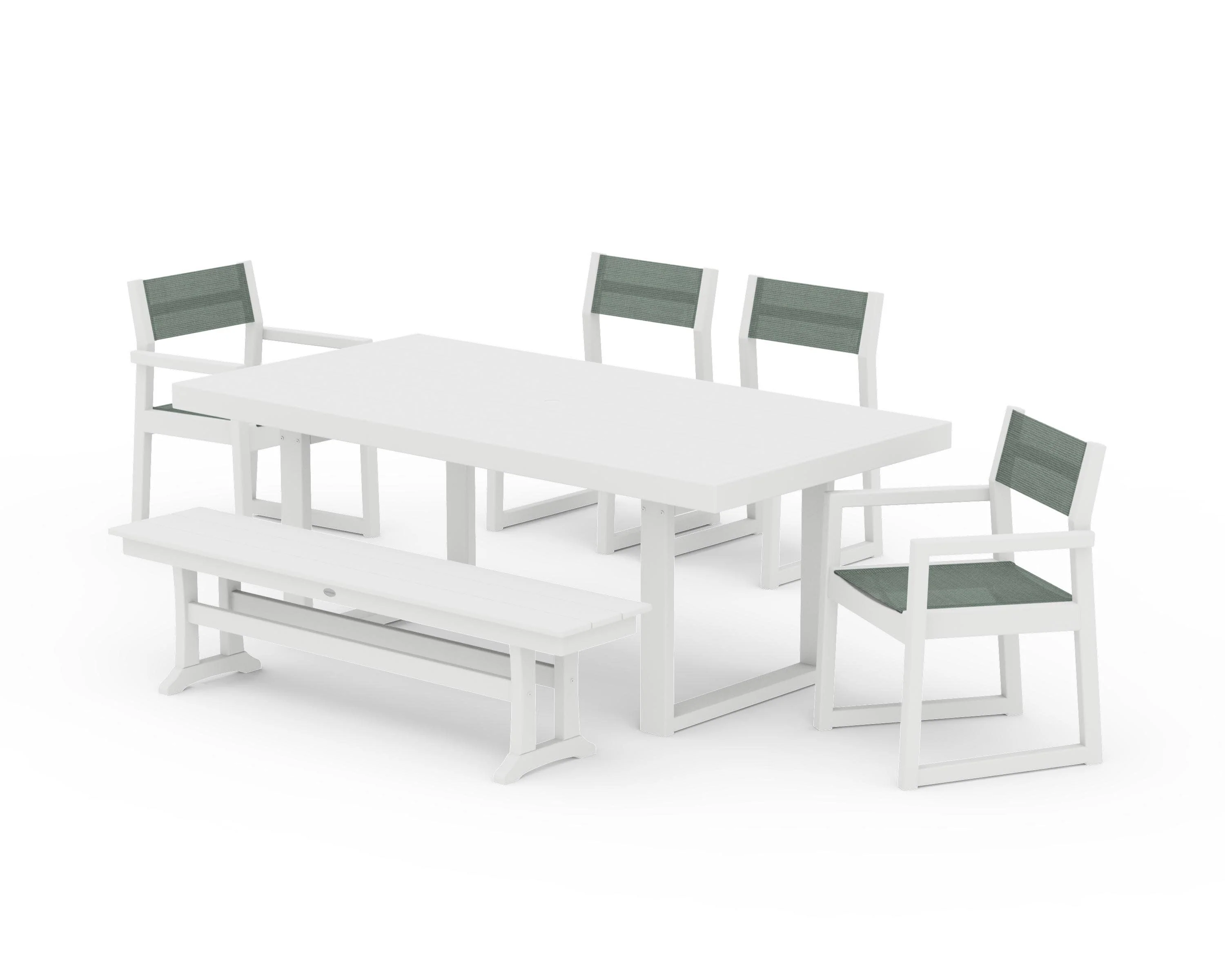 EDGE Sling 6-Piece Dining Set with Bench - Image 44