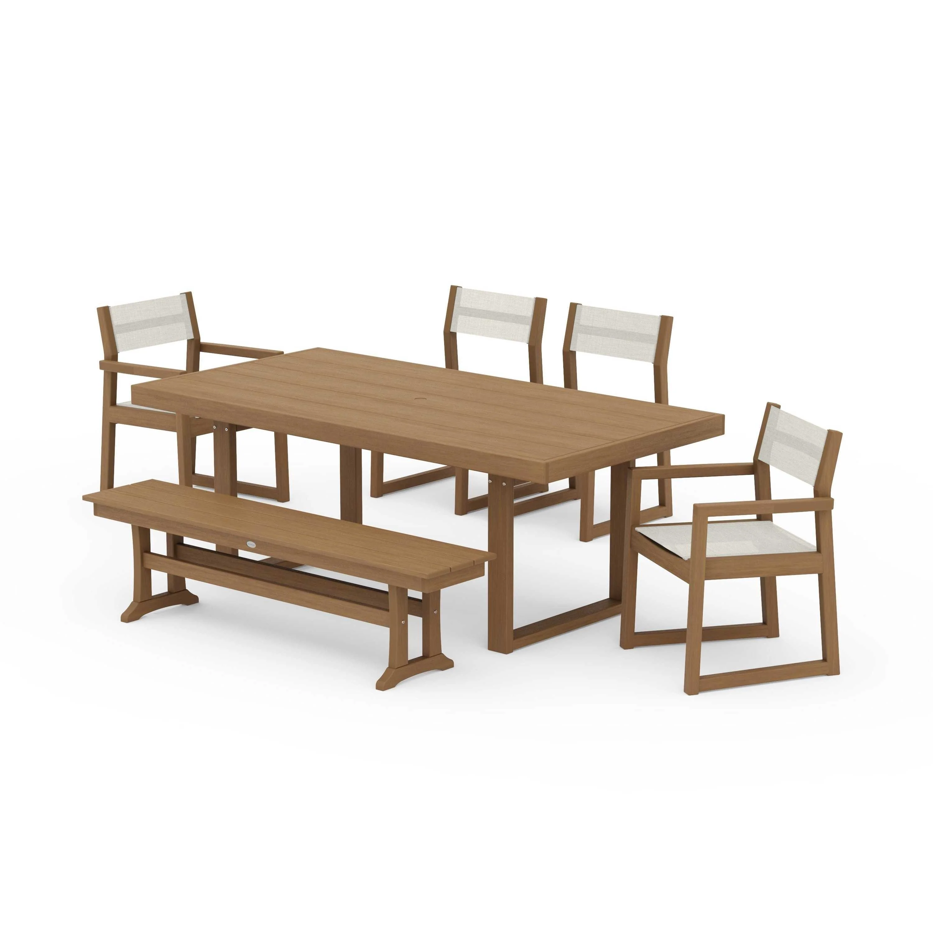 EDGE Sling 6-Piece Dining Set with Bench - Image 46