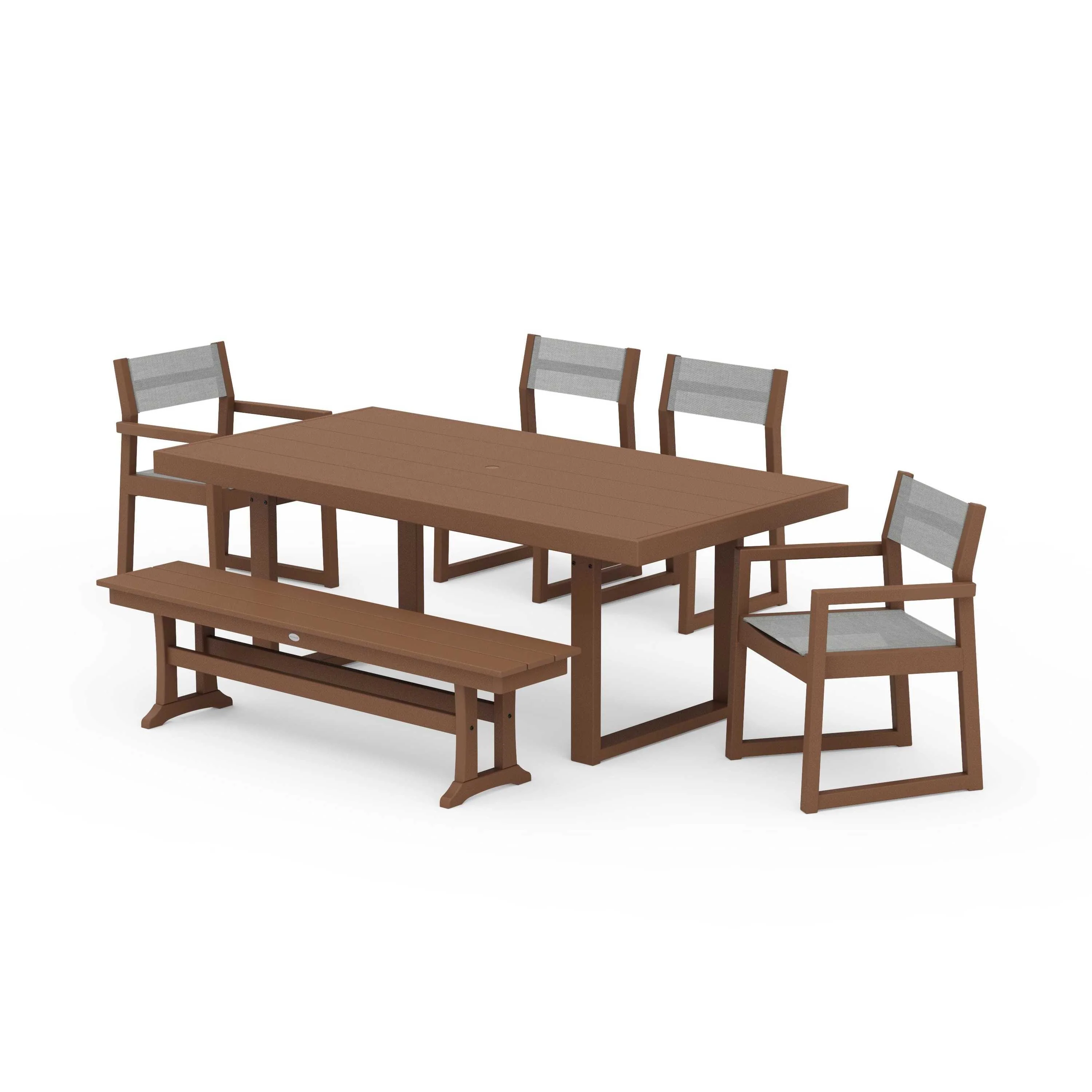 EDGE Sling 6-Piece Dining Set with Bench - Image 47