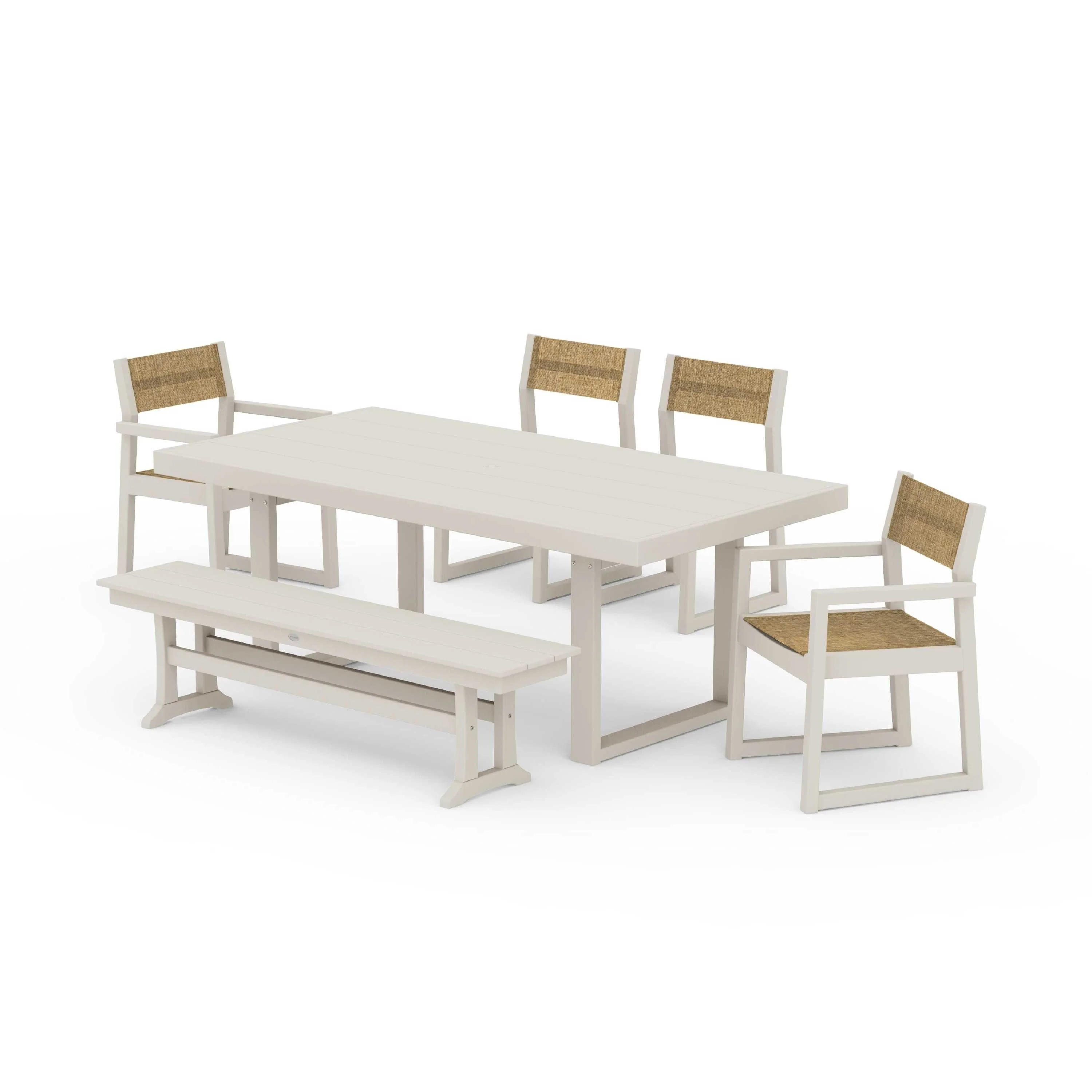 EDGE Sling 6-Piece Dining Set with Bench - Image 49