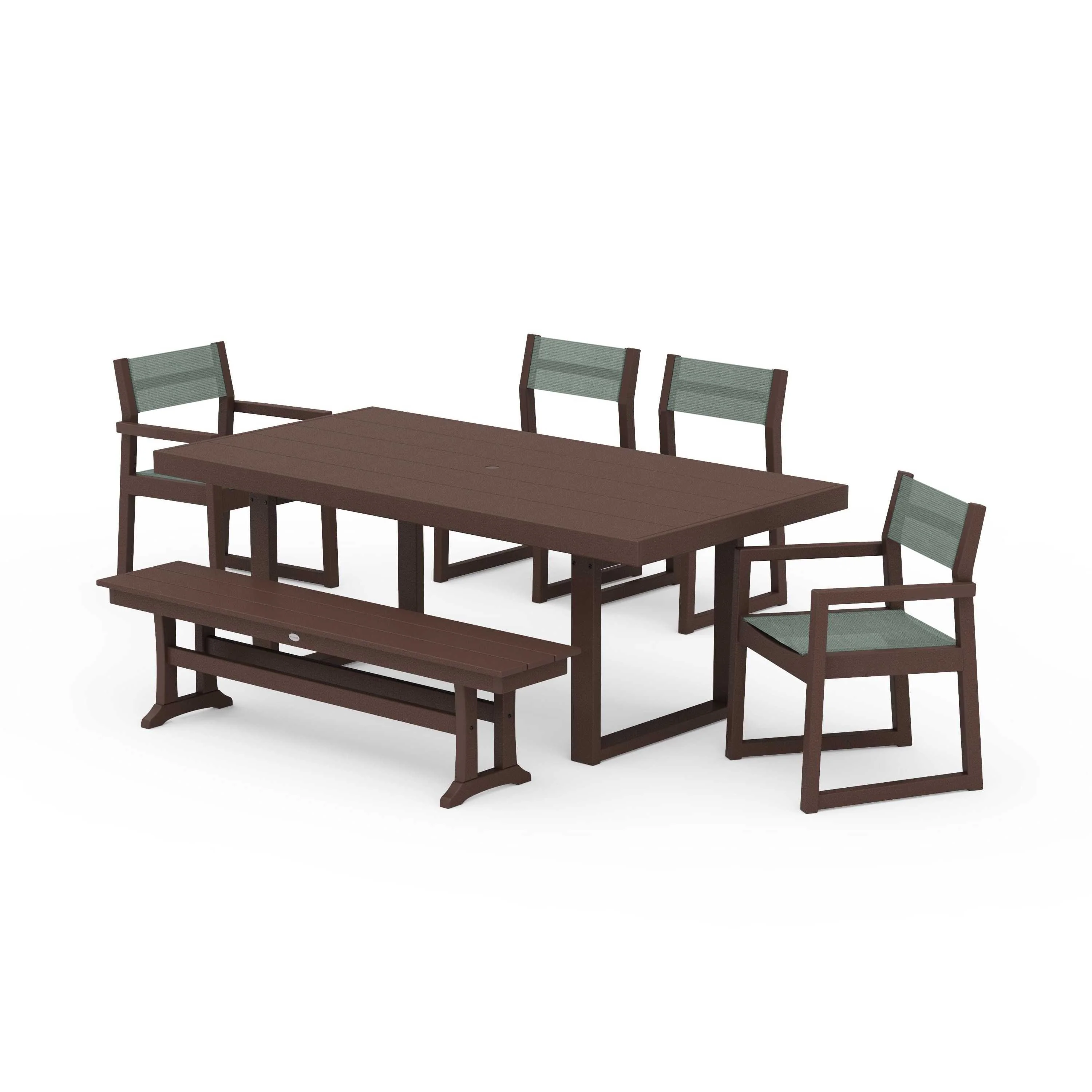 EDGE Sling 6-Piece Dining Set with Bench - Image 50
