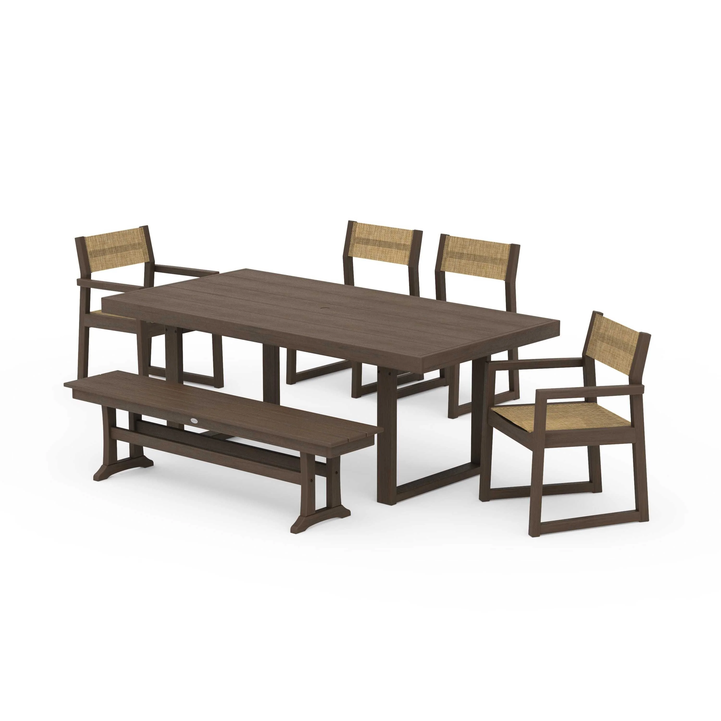 EDGE Sling 6-Piece Dining Set with Bench - Image 52