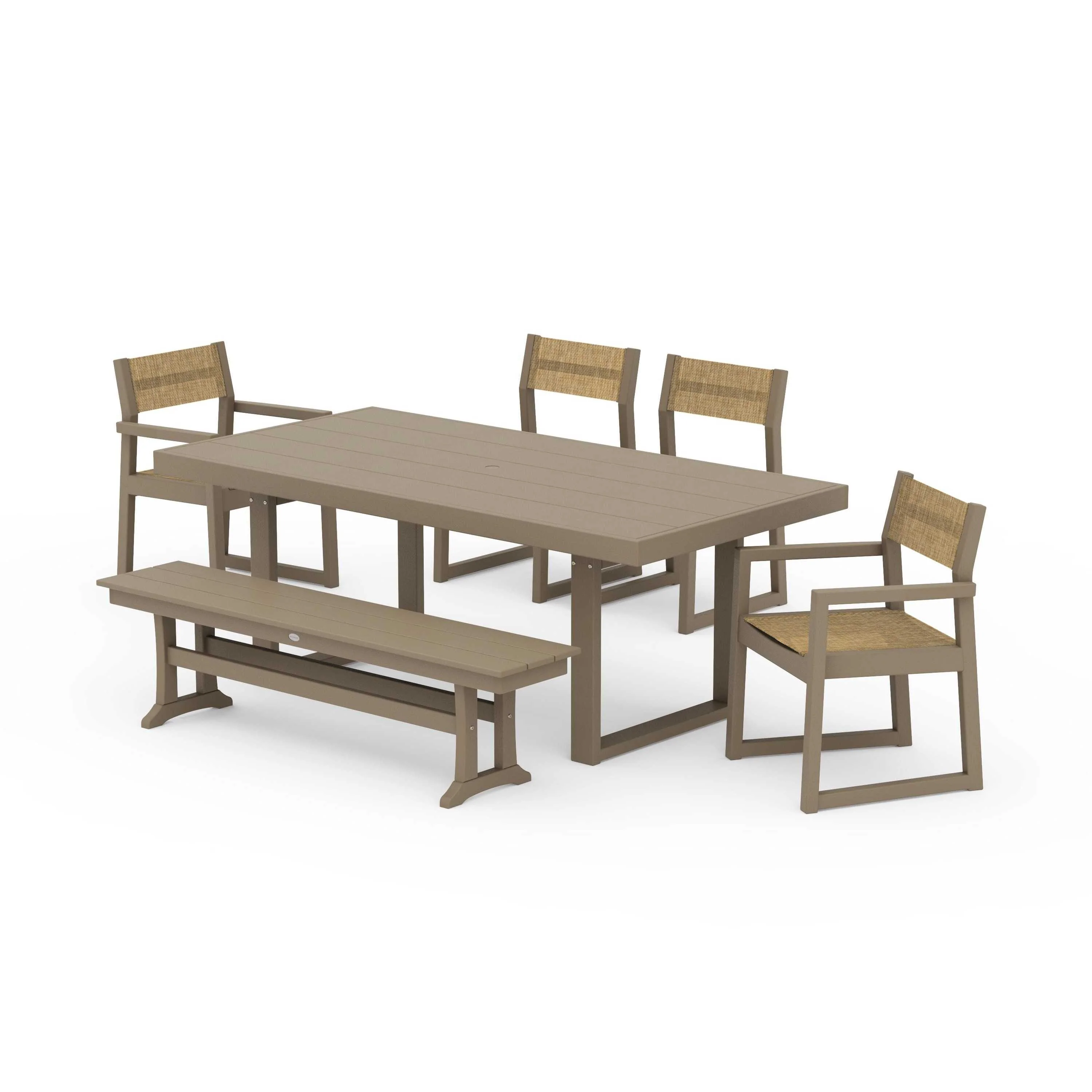 EDGE Sling 6-Piece Dining Set with Bench - Image 54