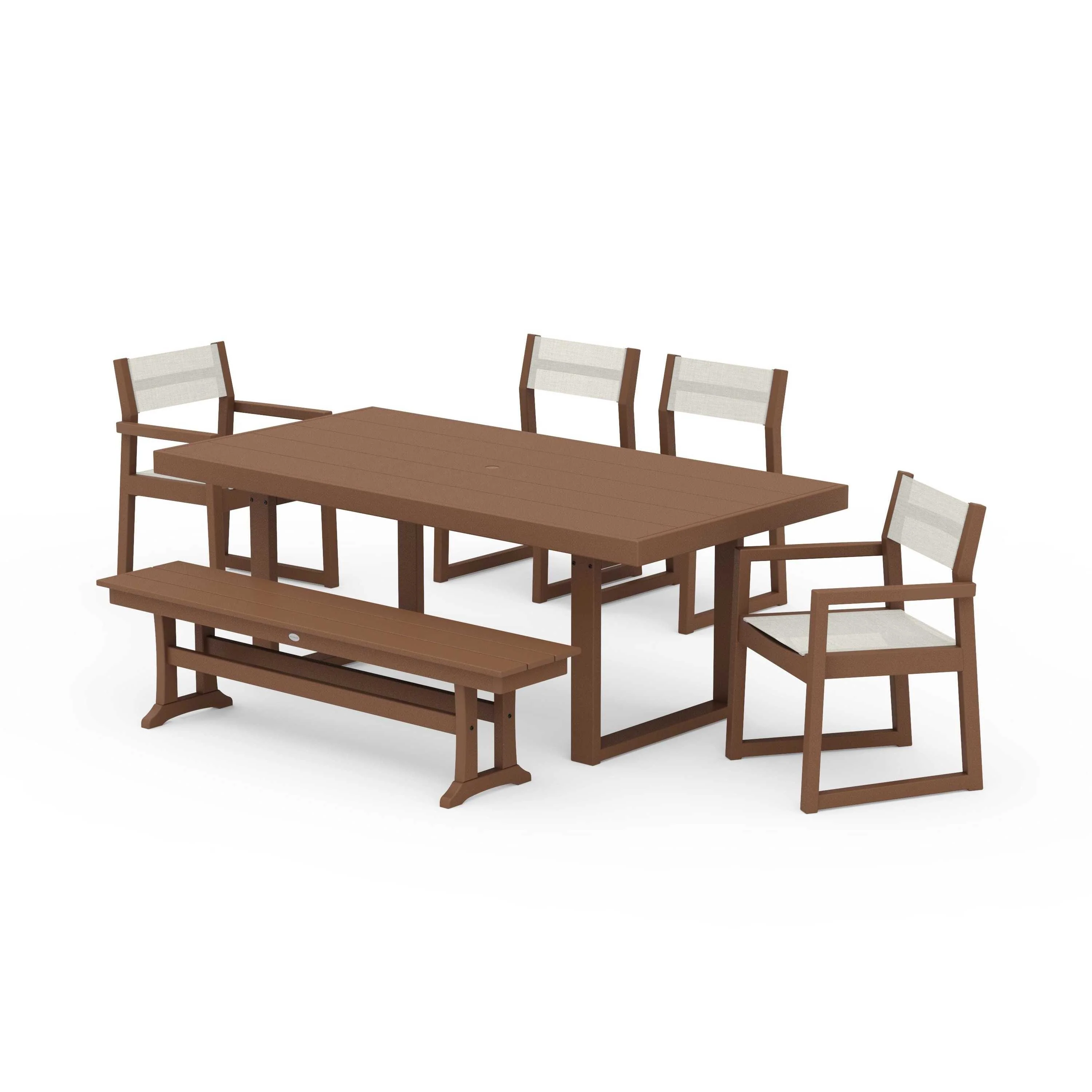 EDGE Sling 6-Piece Dining Set with Bench - Image 55