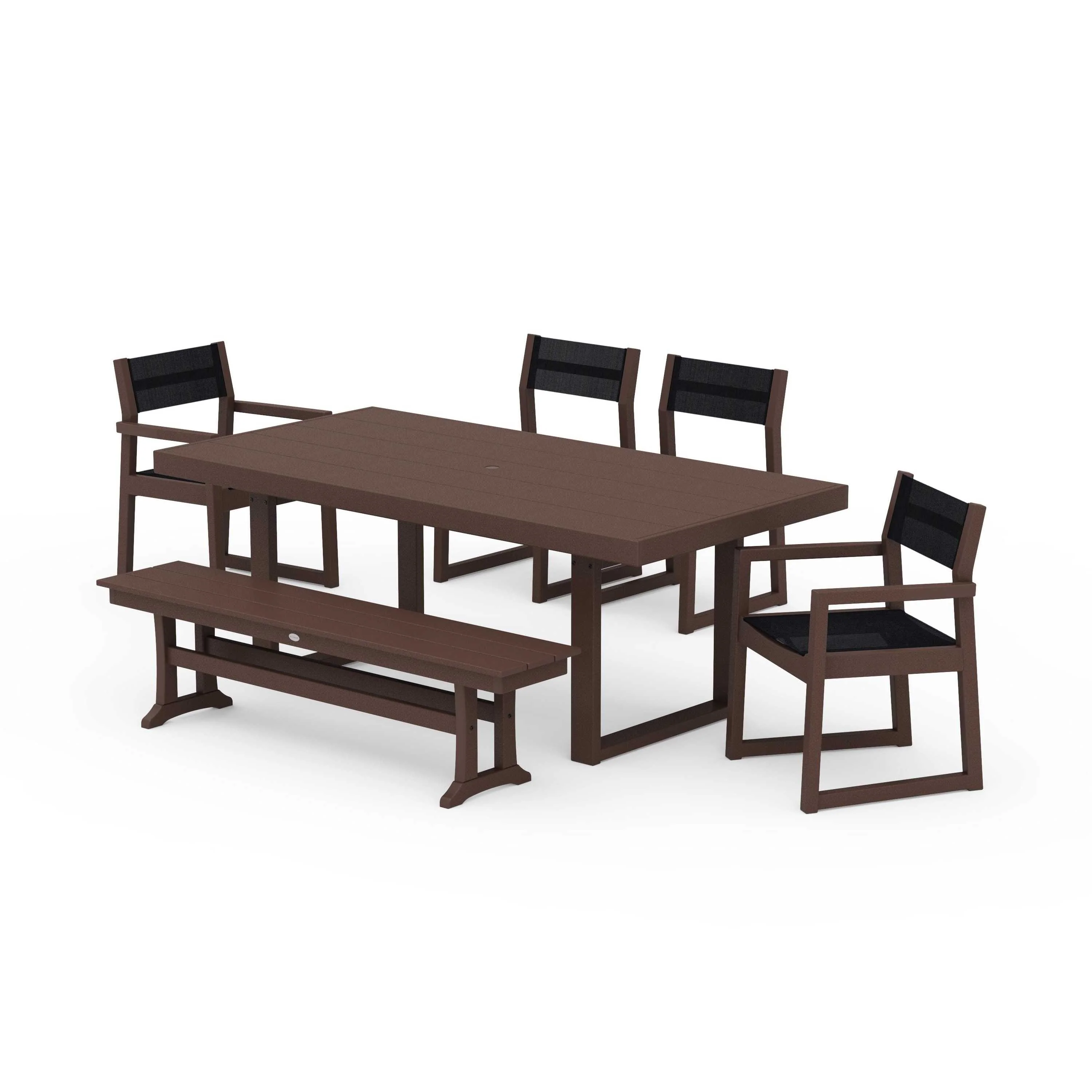 EDGE Sling 6-Piece Dining Set with Bench - Image 61