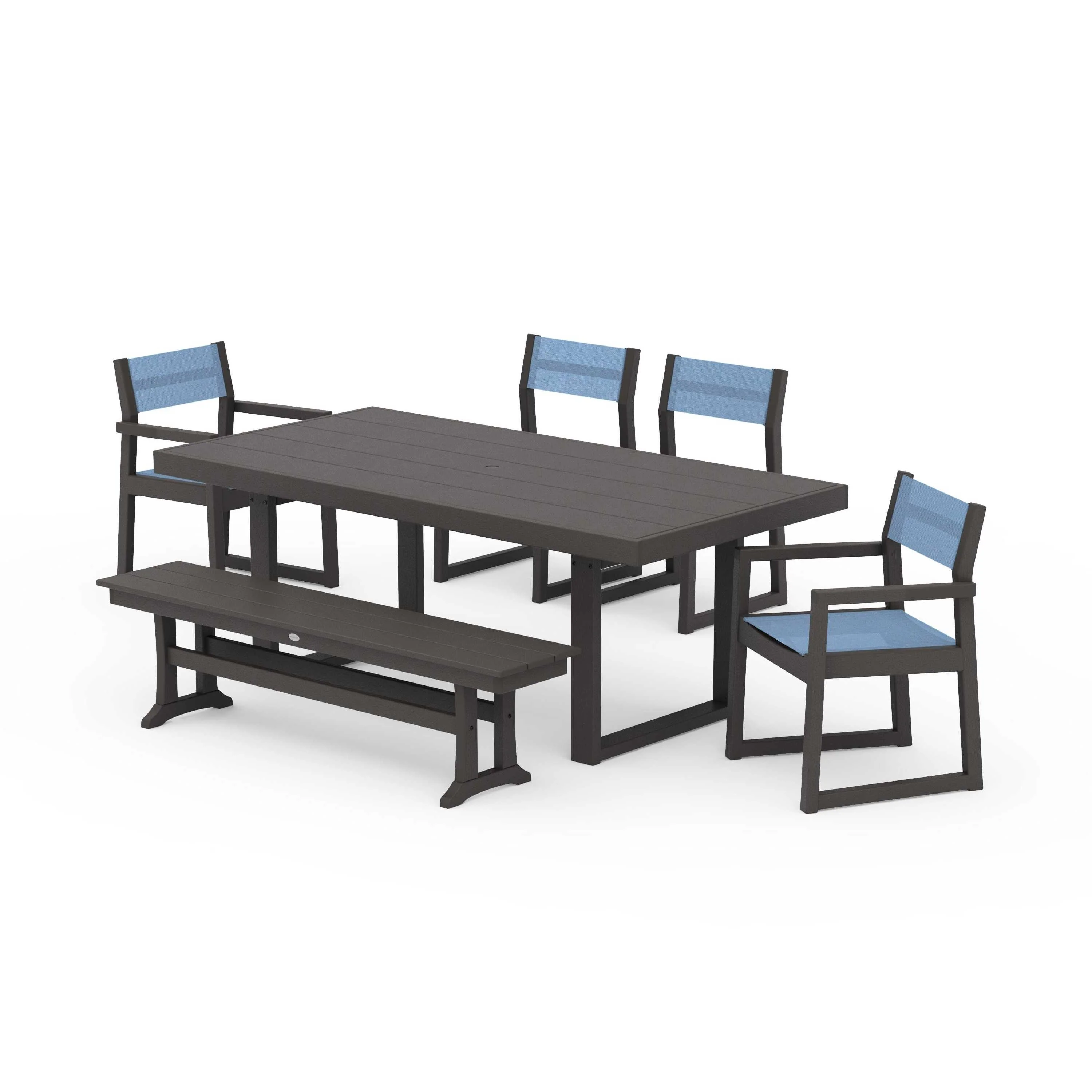 EDGE Sling 6-Piece Dining Set with Bench - Image 62