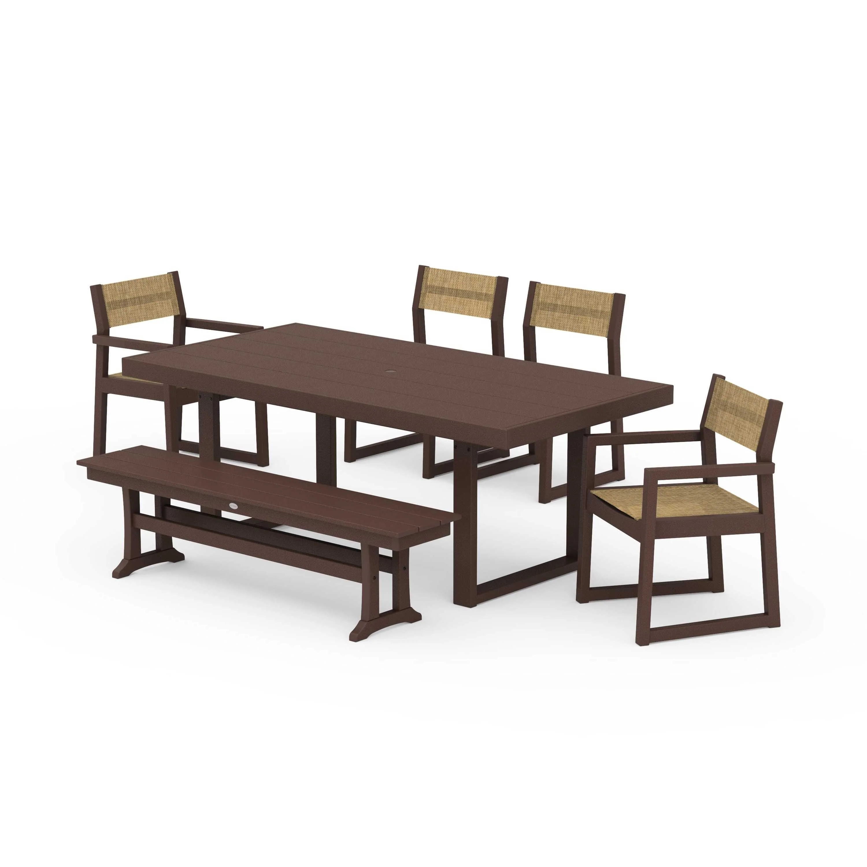EDGE Sling 6-Piece Dining Set with Bench - Image 65