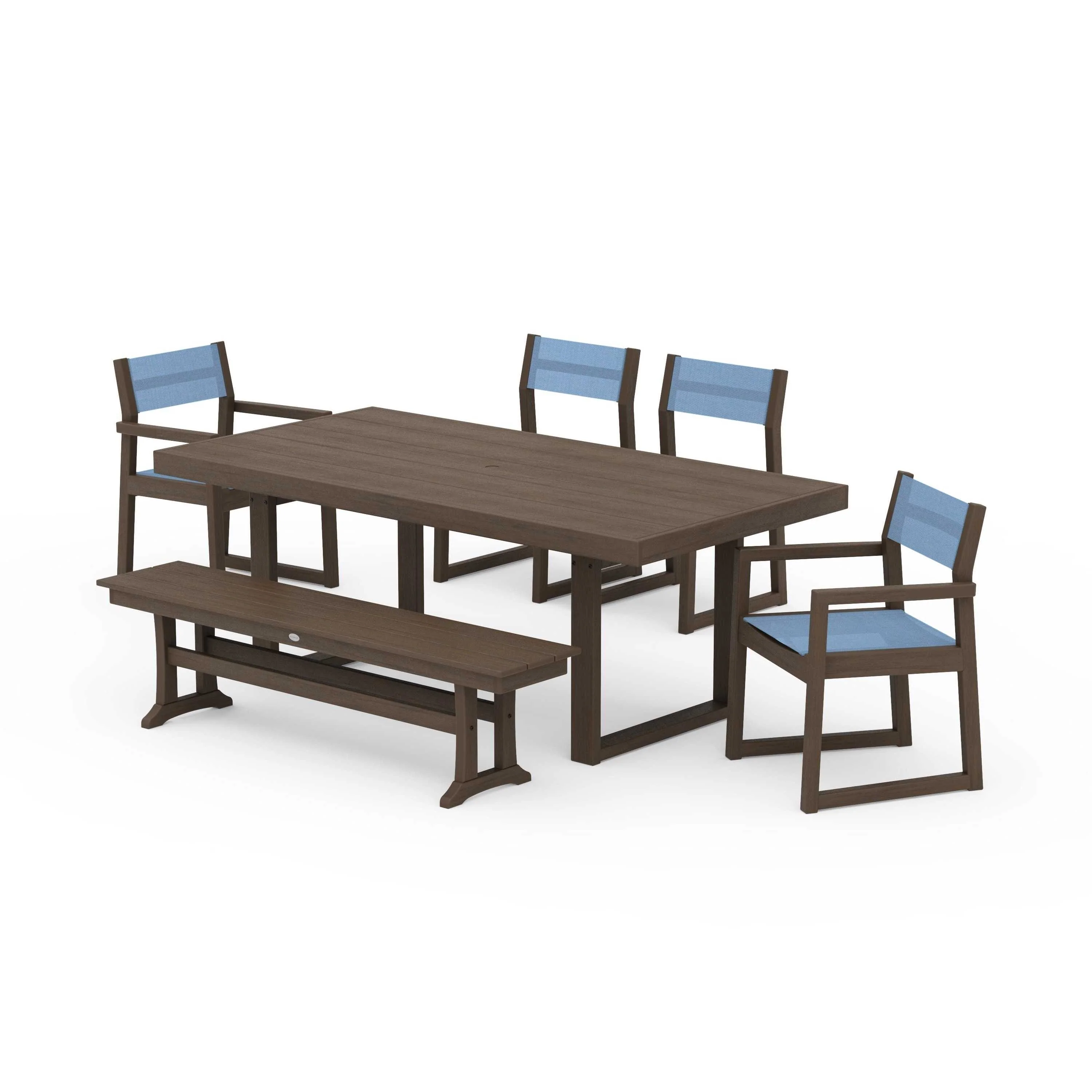 EDGE Sling 6-Piece Dining Set with Bench - Image 67