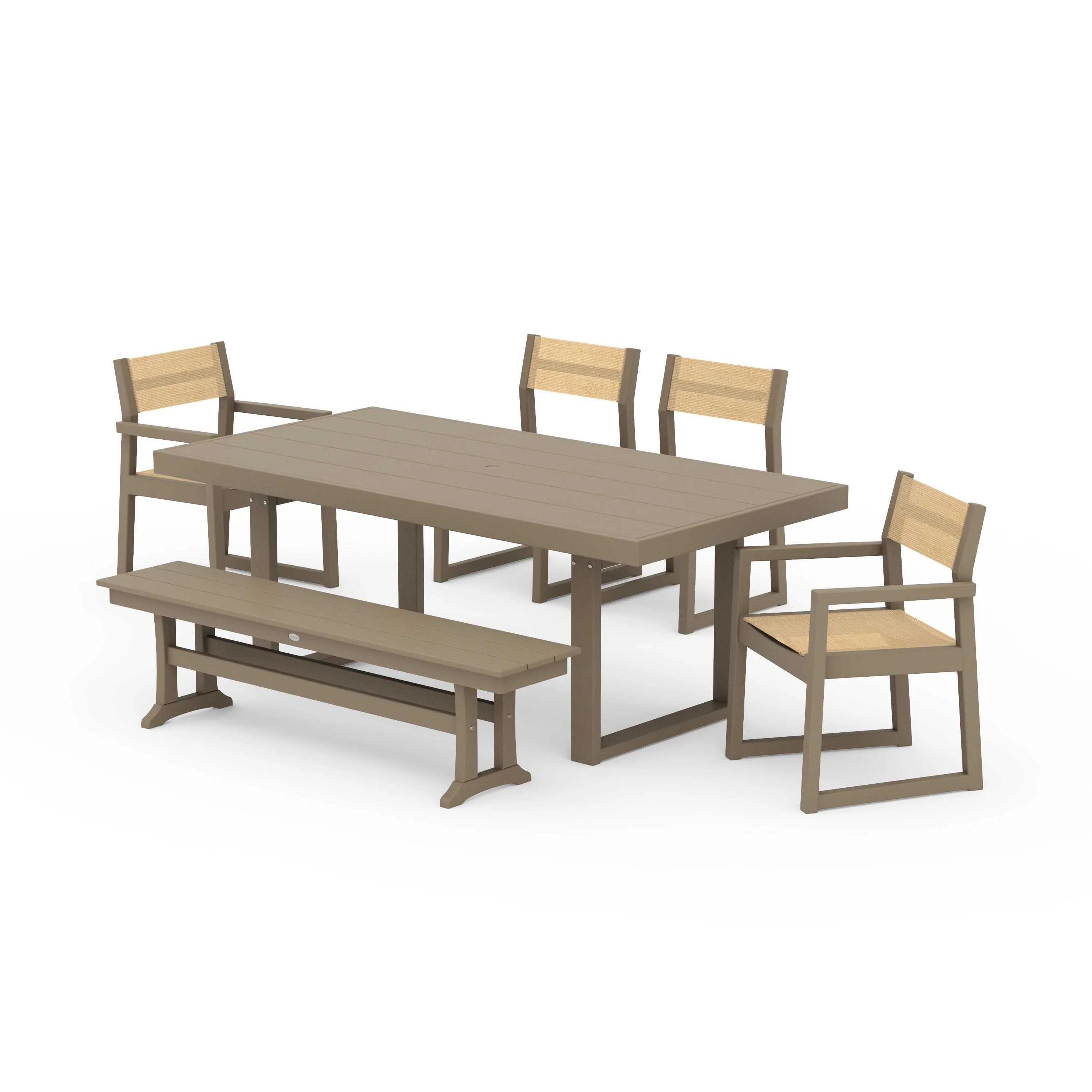 EDGE Sling 6-Piece Dining Set with Bench - Image 69