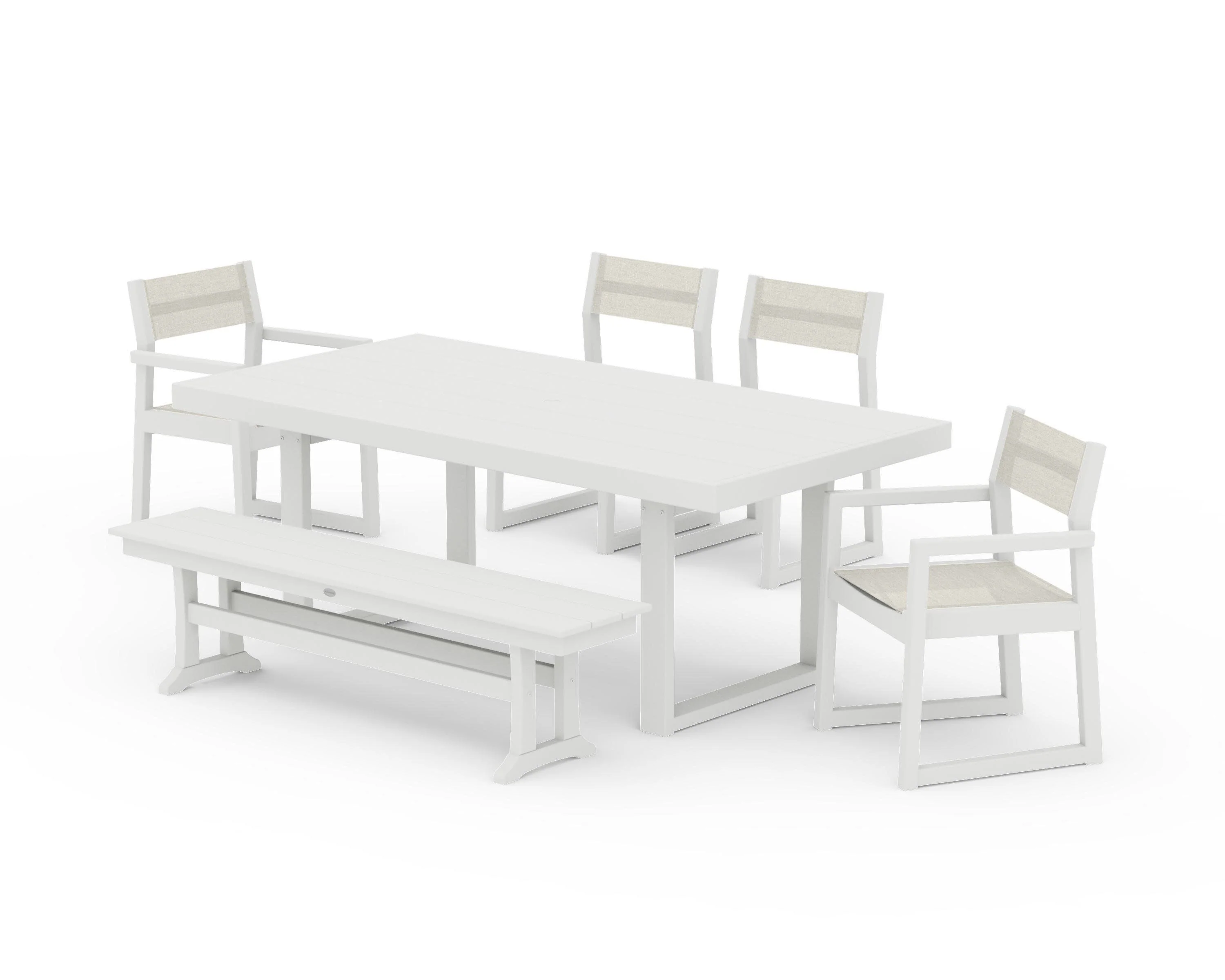 EDGE Sling 6-Piece Dining Set with Bench - Image 7