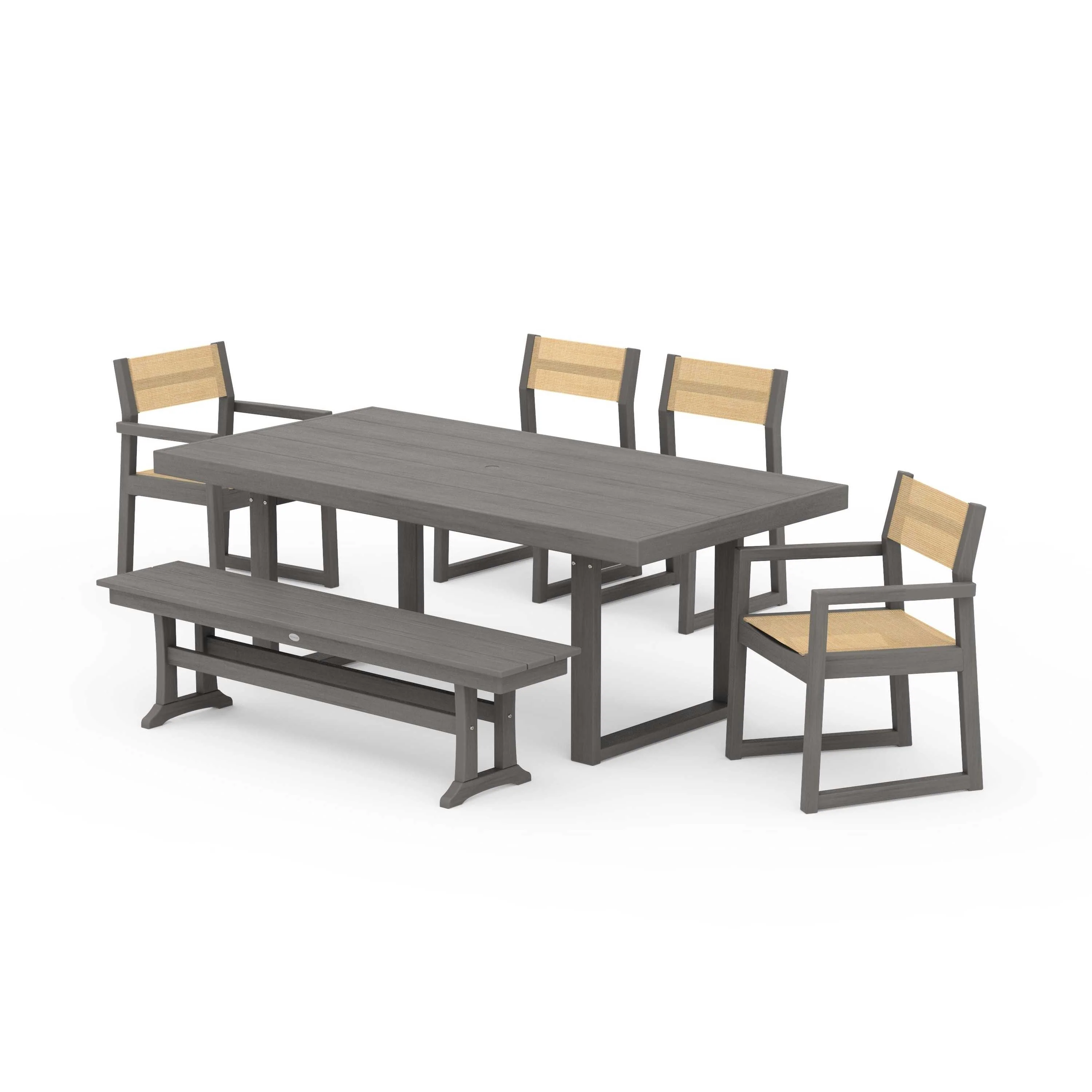 EDGE Sling 6-Piece Dining Set with Bench - Image 74
