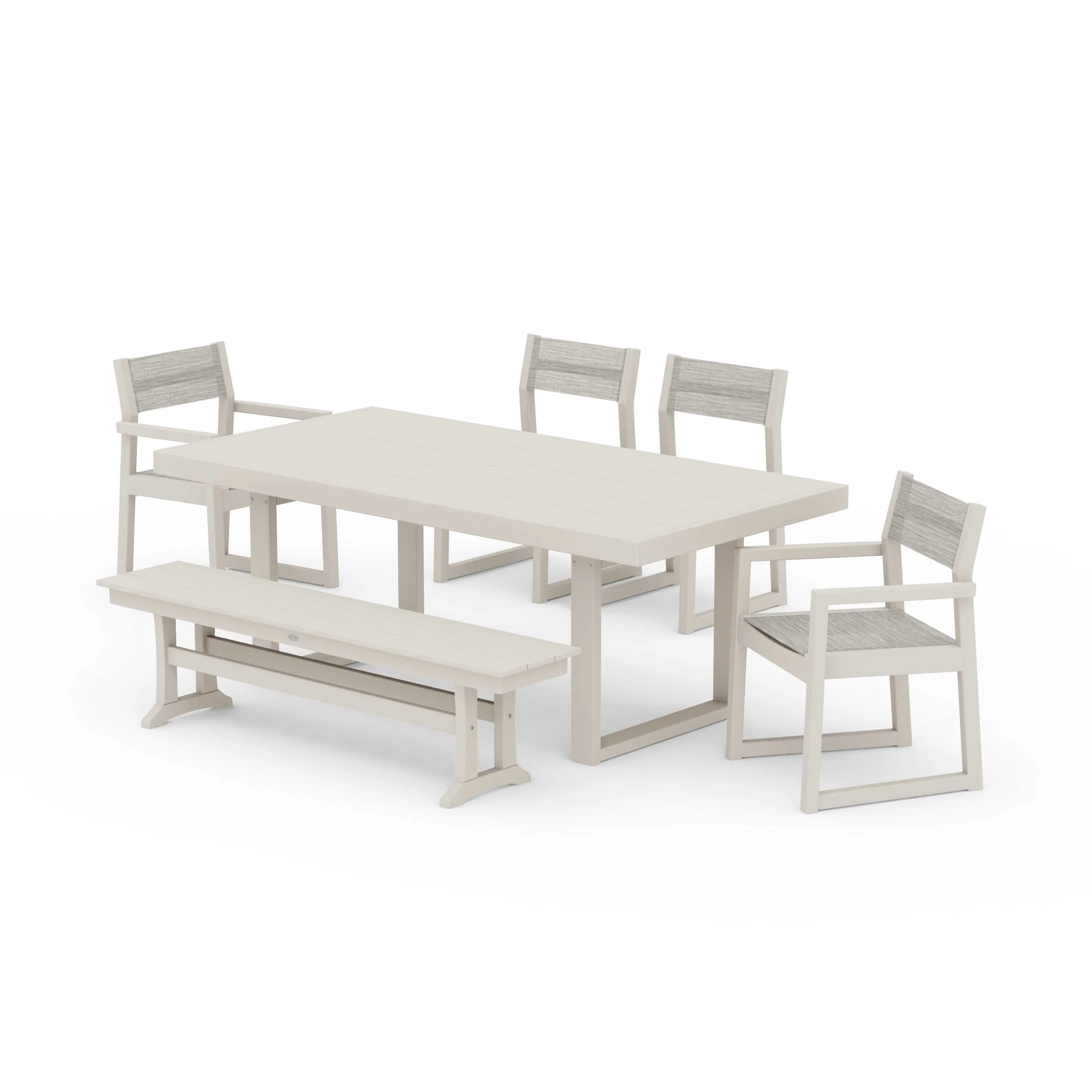 EDGE Sling 6-Piece Dining Set with Bench - Image 75