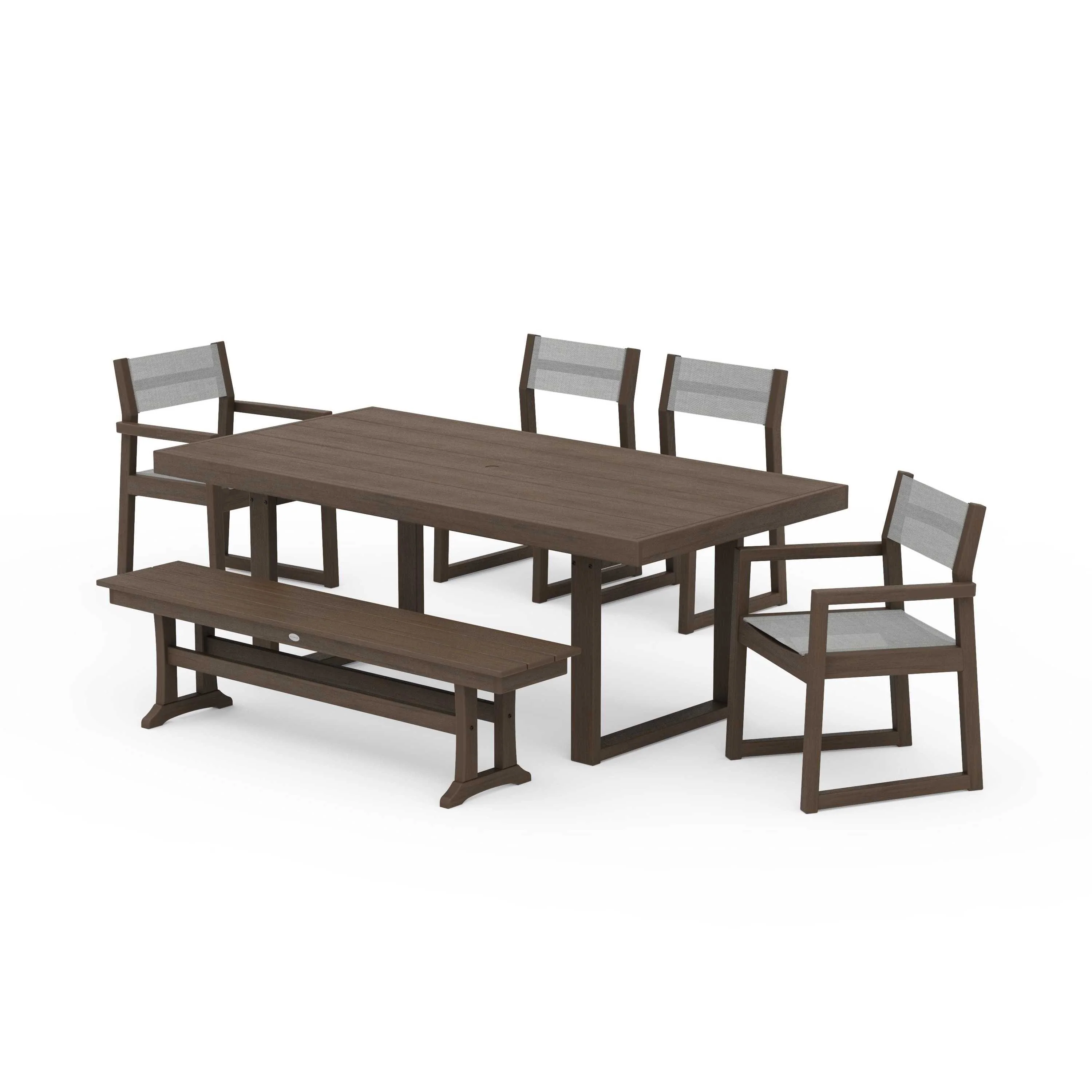 EDGE Sling 6-Piece Dining Set with Bench - Image 78