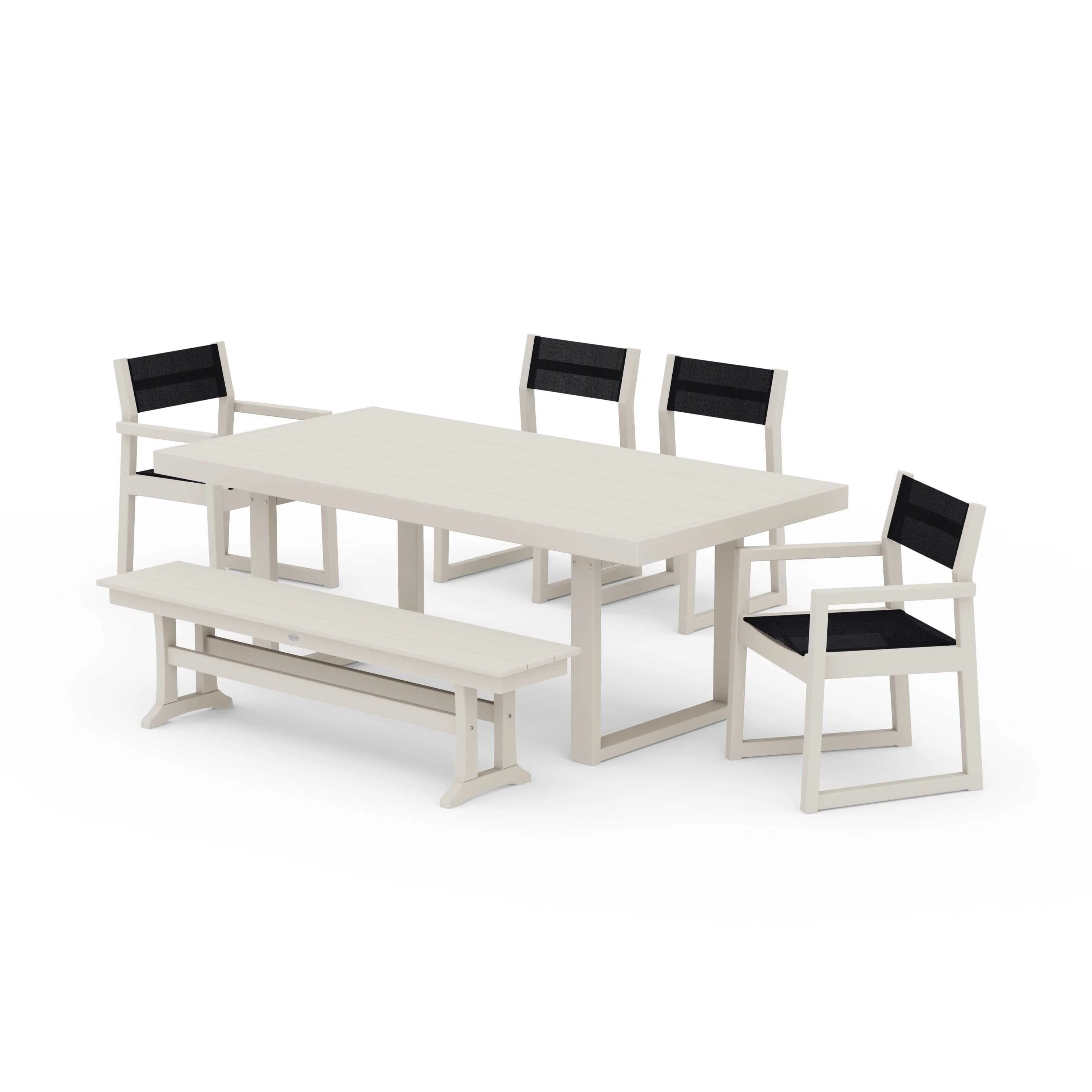 EDGE Sling 6-Piece Dining Set with Bench - Image 81