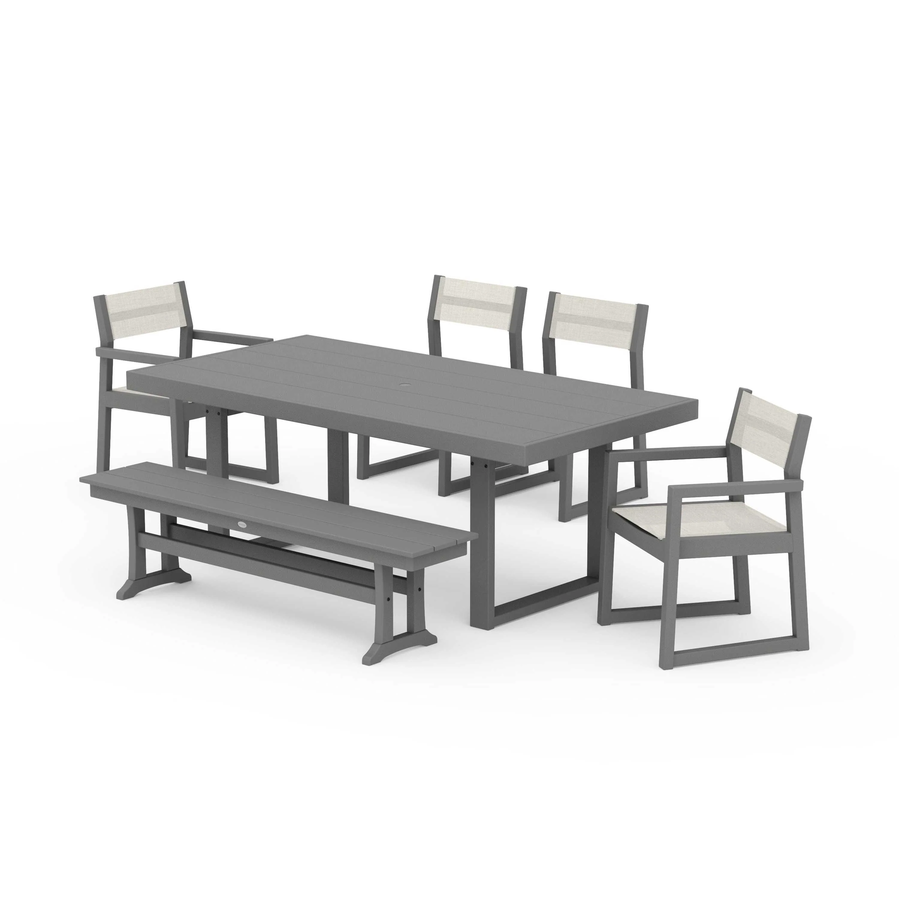 EDGE Sling 6-Piece Dining Set with Bench - Image 82