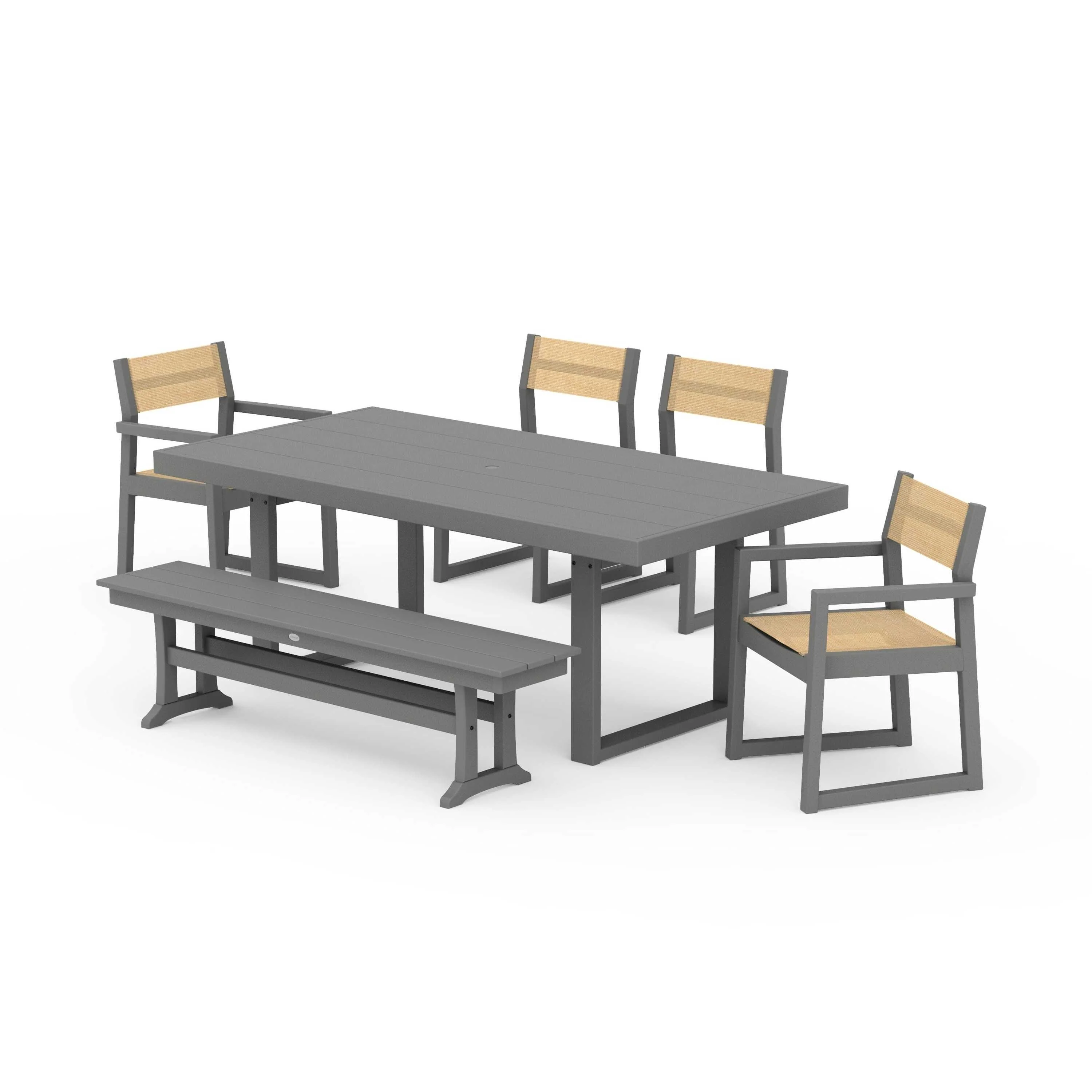 EDGE Sling 6-Piece Dining Set with Bench - Image 83