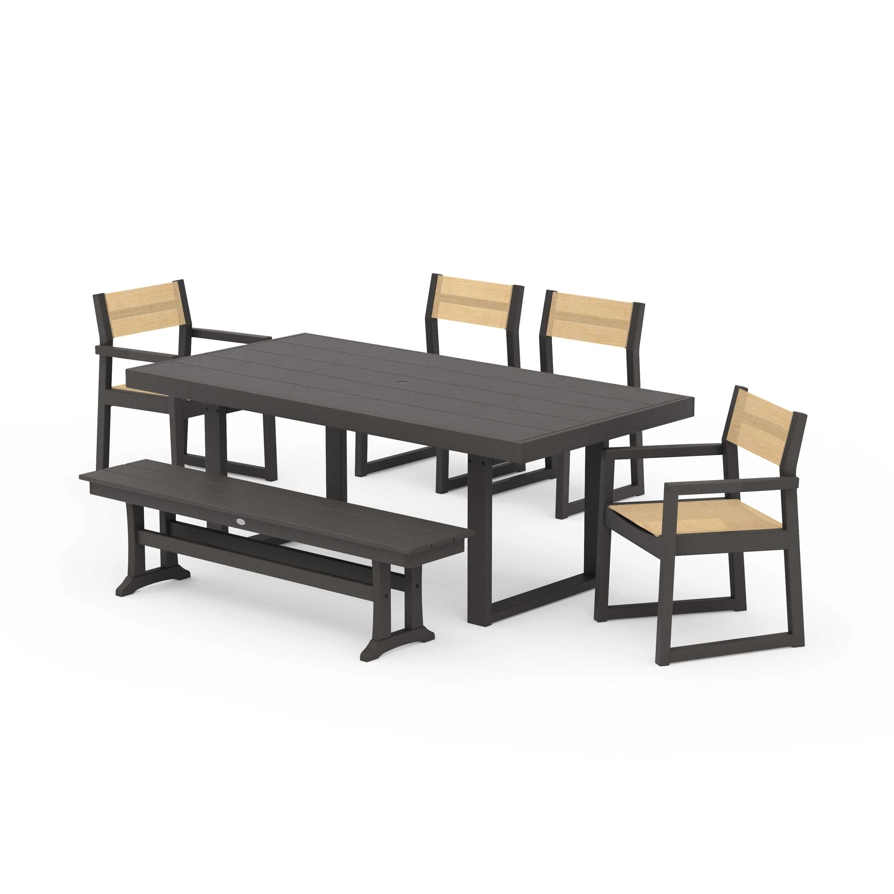 EDGE Sling 6-Piece Dining Set with Bench - Image 84