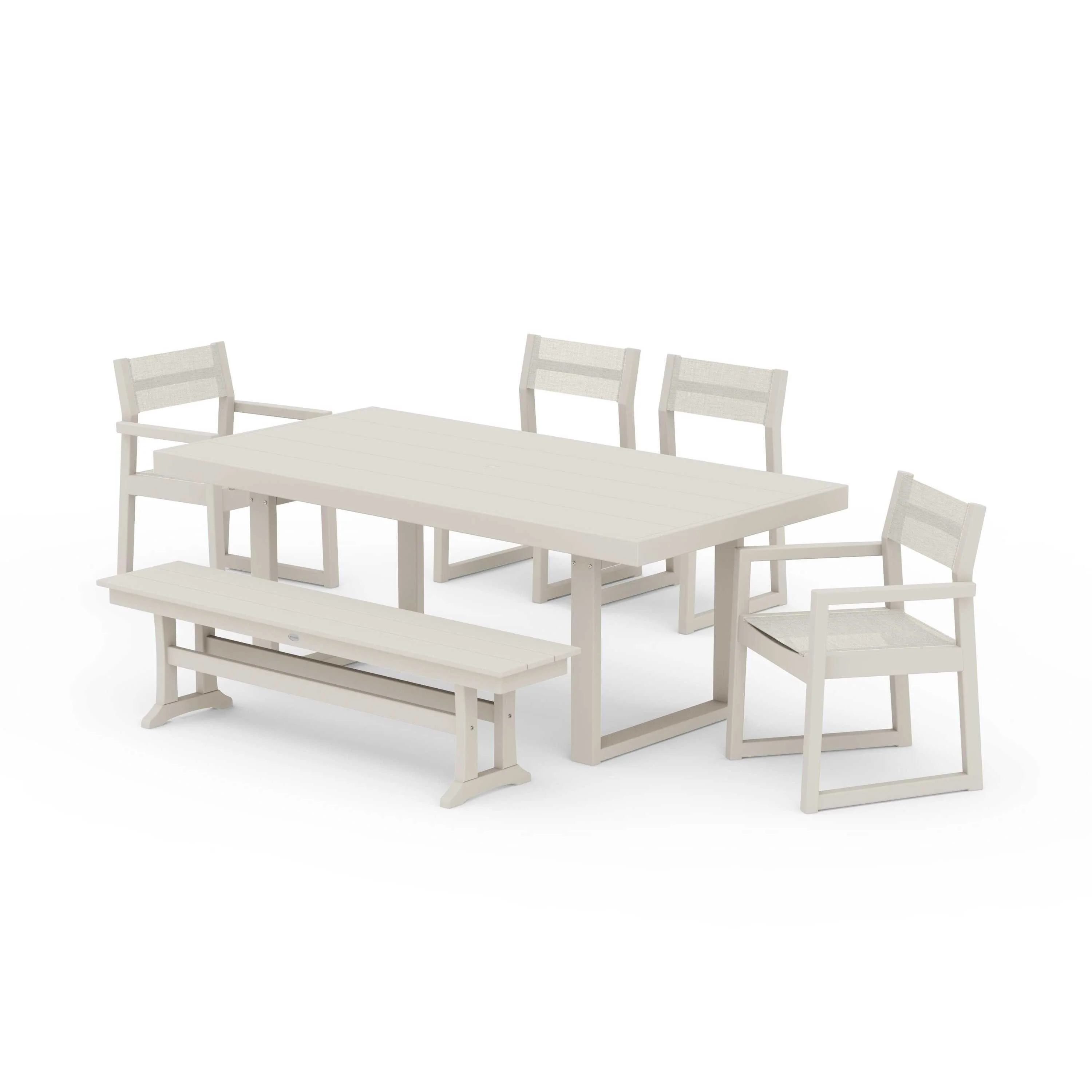 EDGE Sling 6-Piece Dining Set with Bench - Image 85