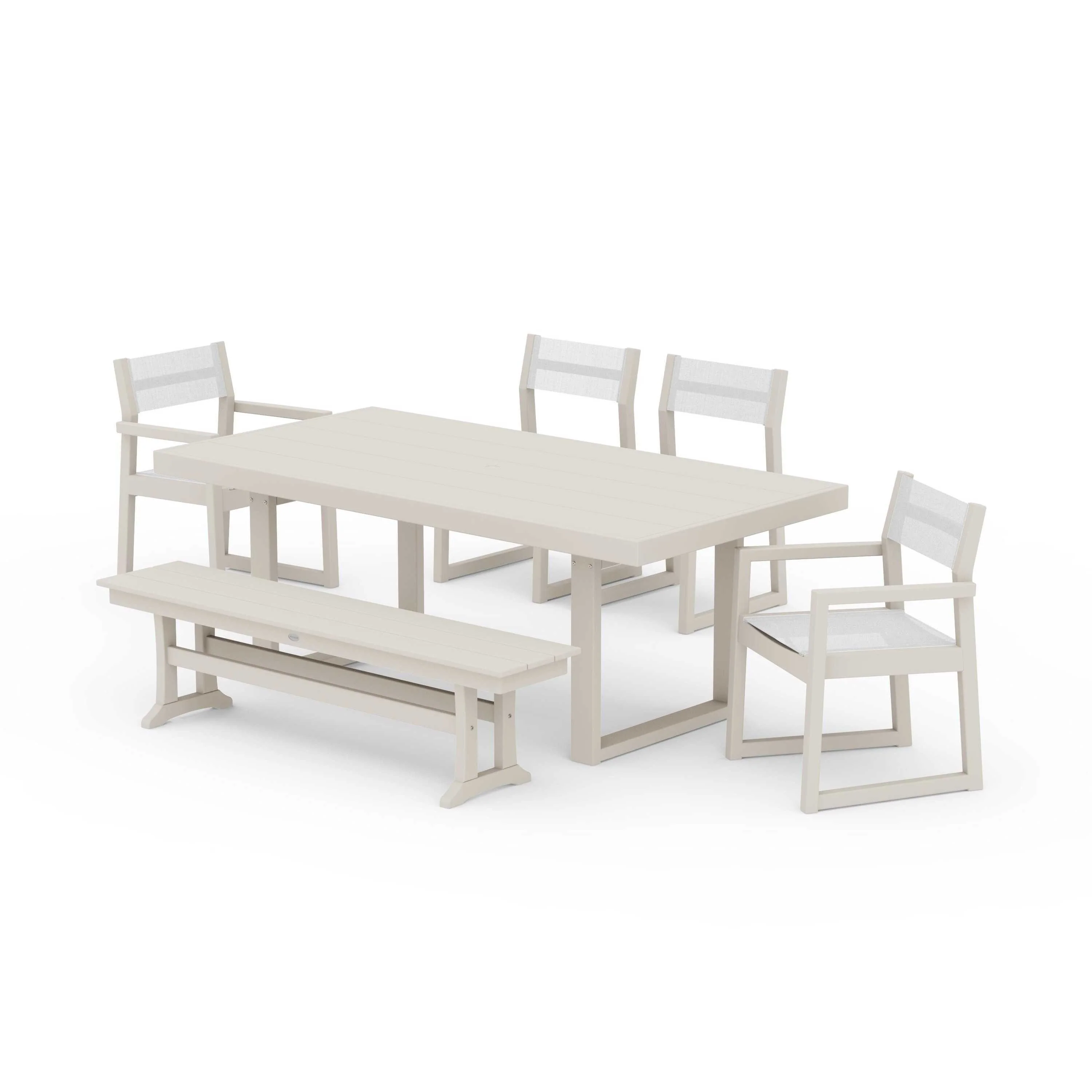 EDGE Sling 6-Piece Dining Set with Bench - Image 86