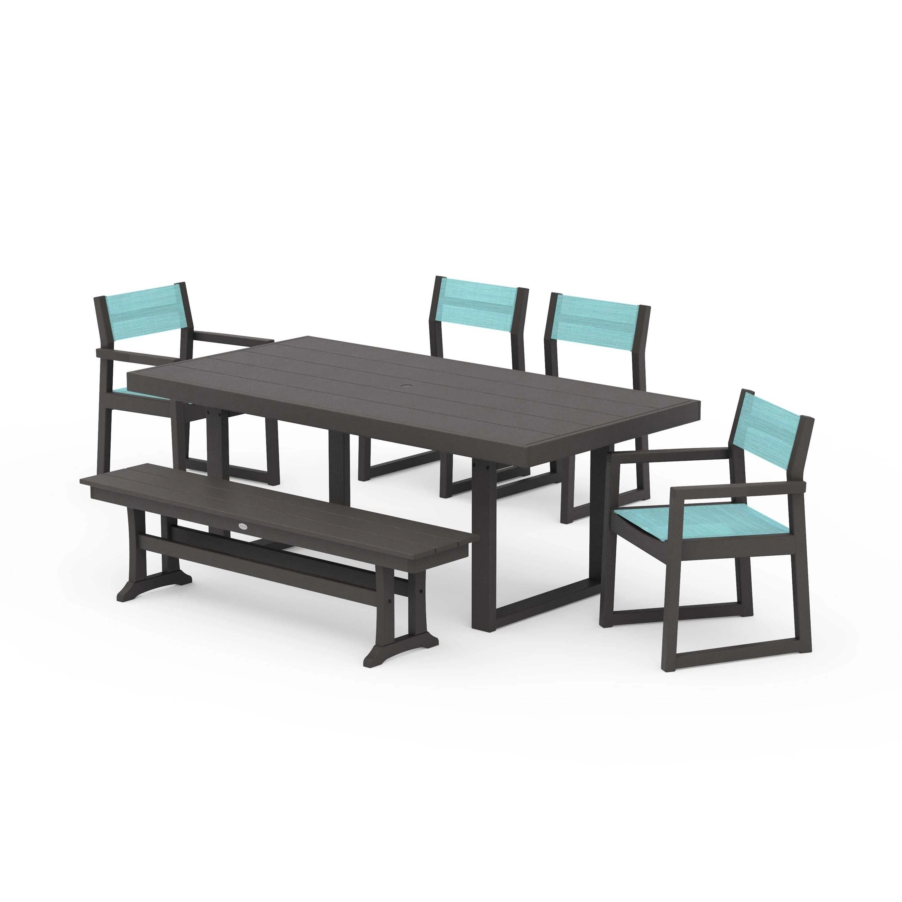EDGE Sling 6-Piece Dining Set with Bench - Image 87