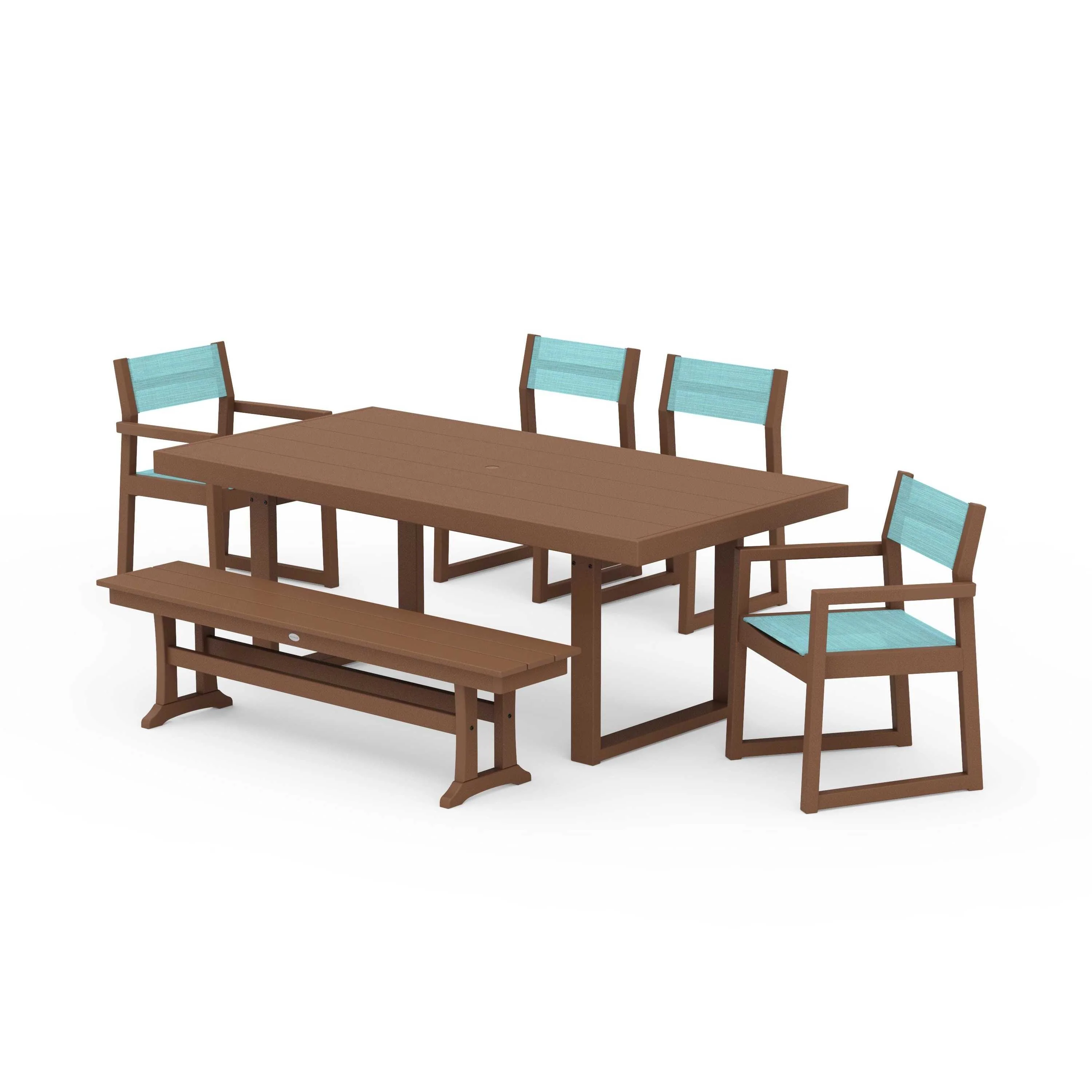 EDGE Sling 6-Piece Dining Set with Bench - Image 88