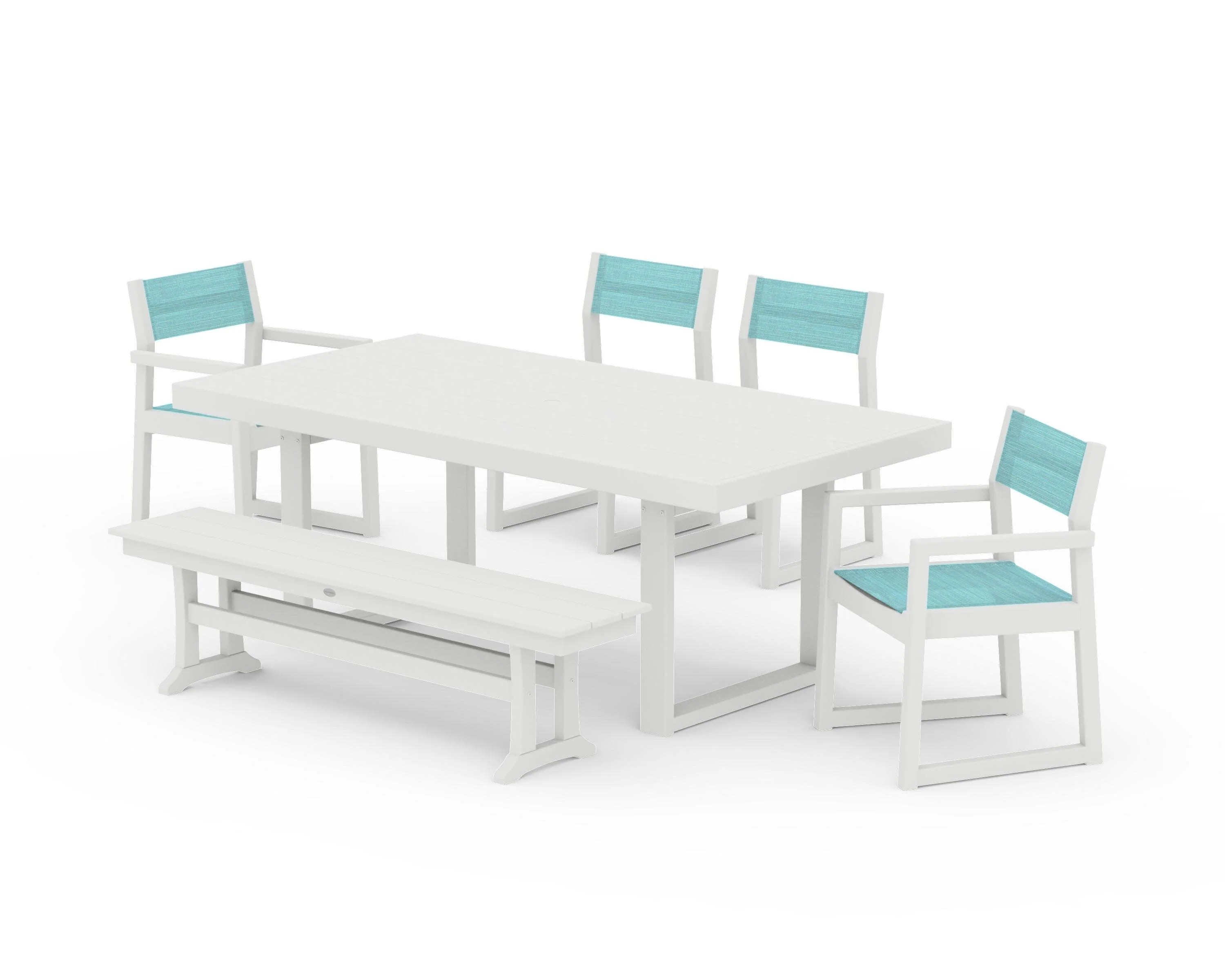 EDGE Sling 6-Piece Dining Set with Bench - Image 9