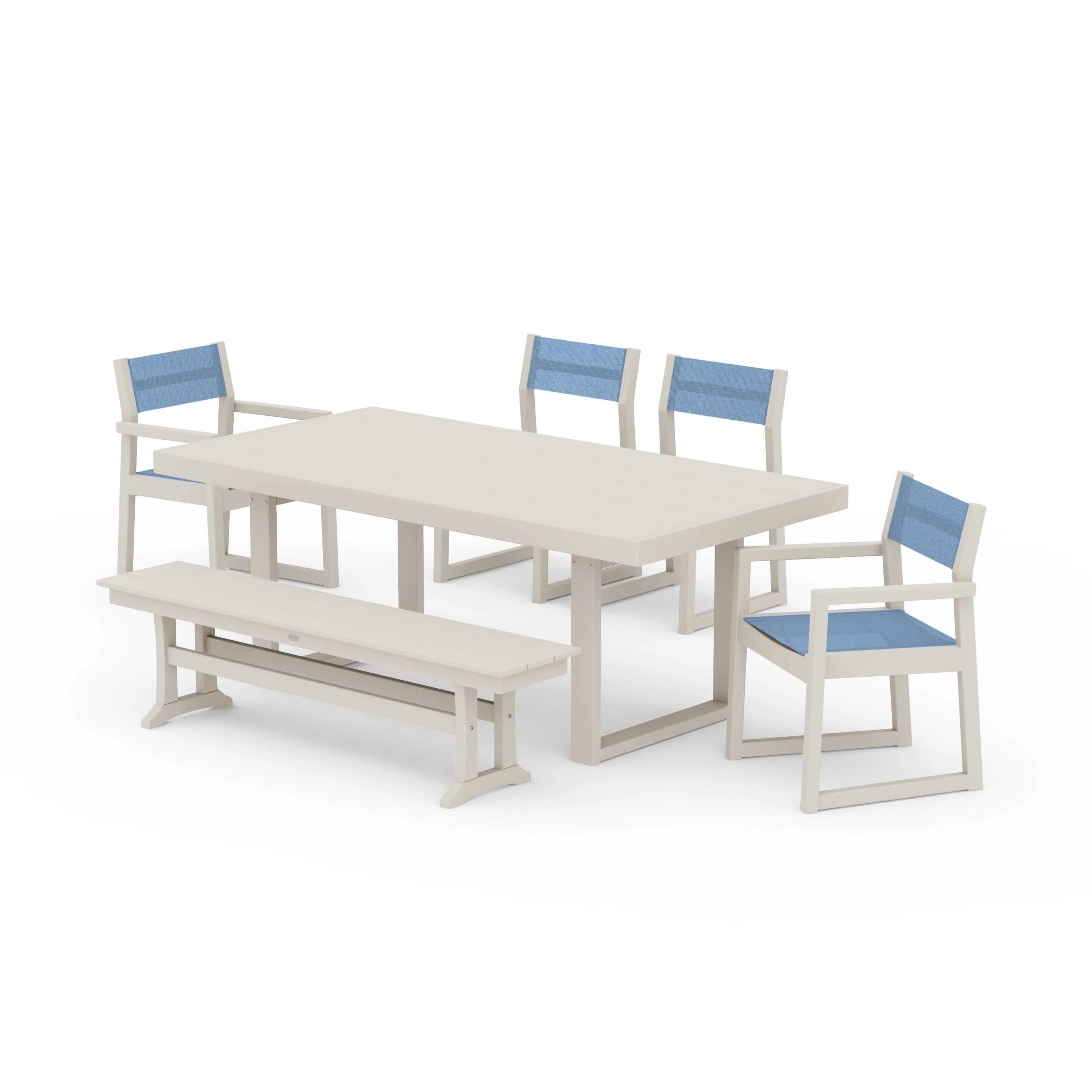 EDGE Sling 6-Piece Dining Set with Bench - Image 90