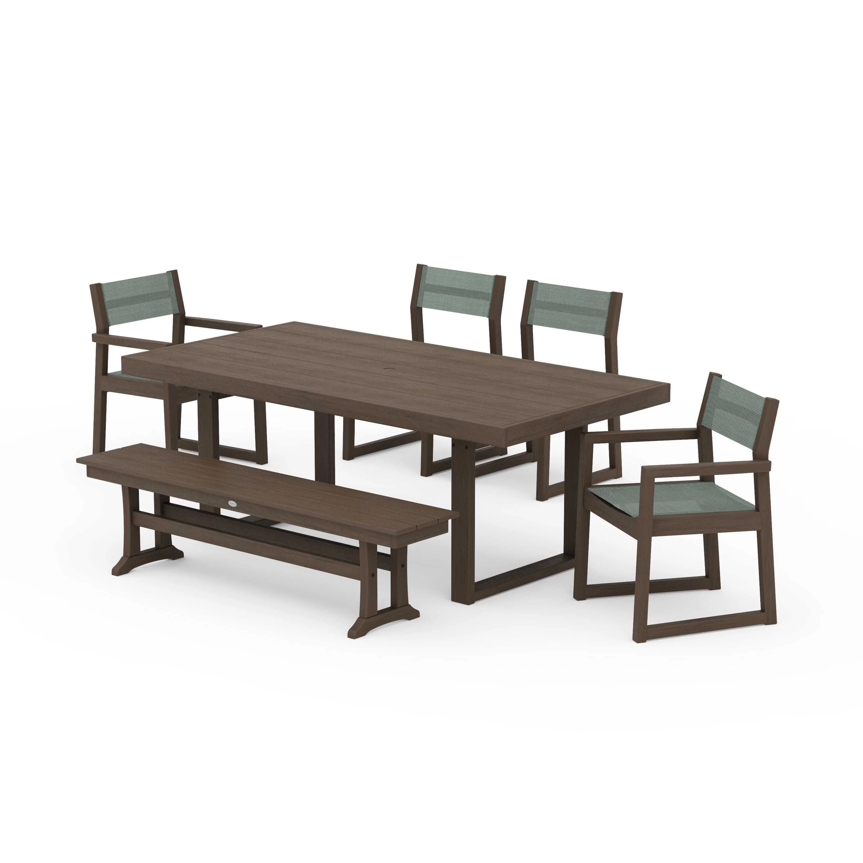 EDGE Sling 6-Piece Dining Set with Bench - Image 91