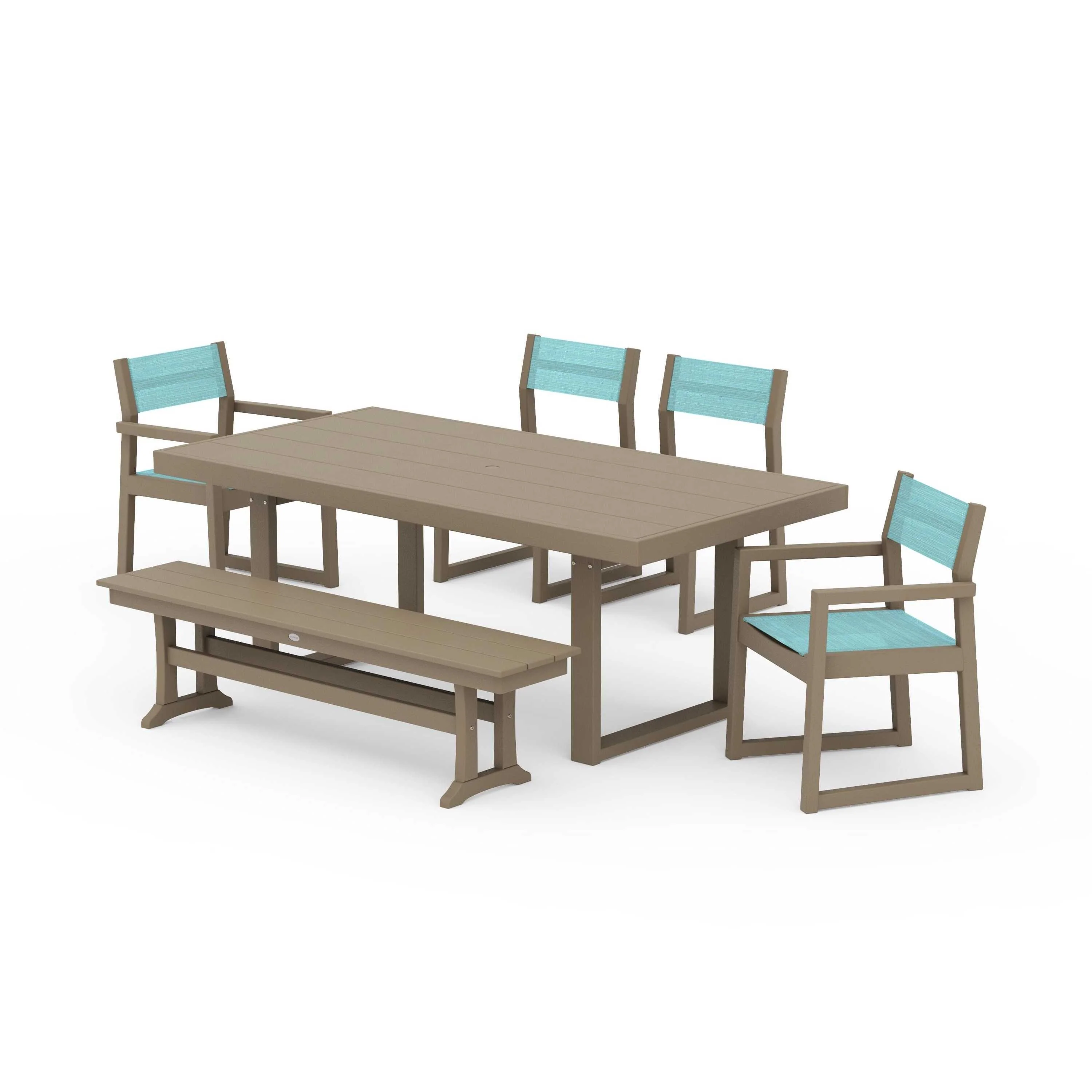 EDGE Sling 6-Piece Dining Set with Bench - Image 95