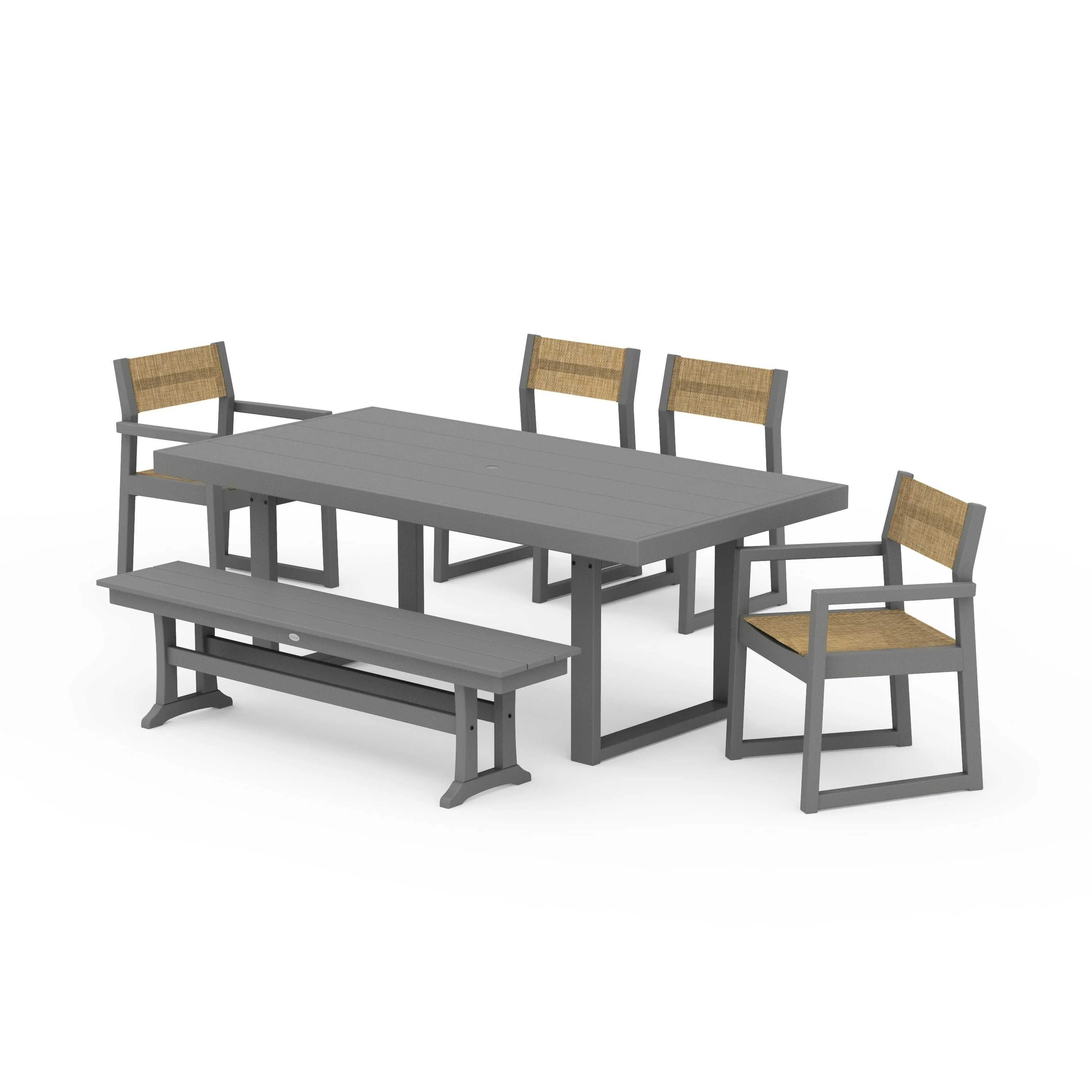 EDGE Sling 6-Piece Dining Set with Bench - Image 98
