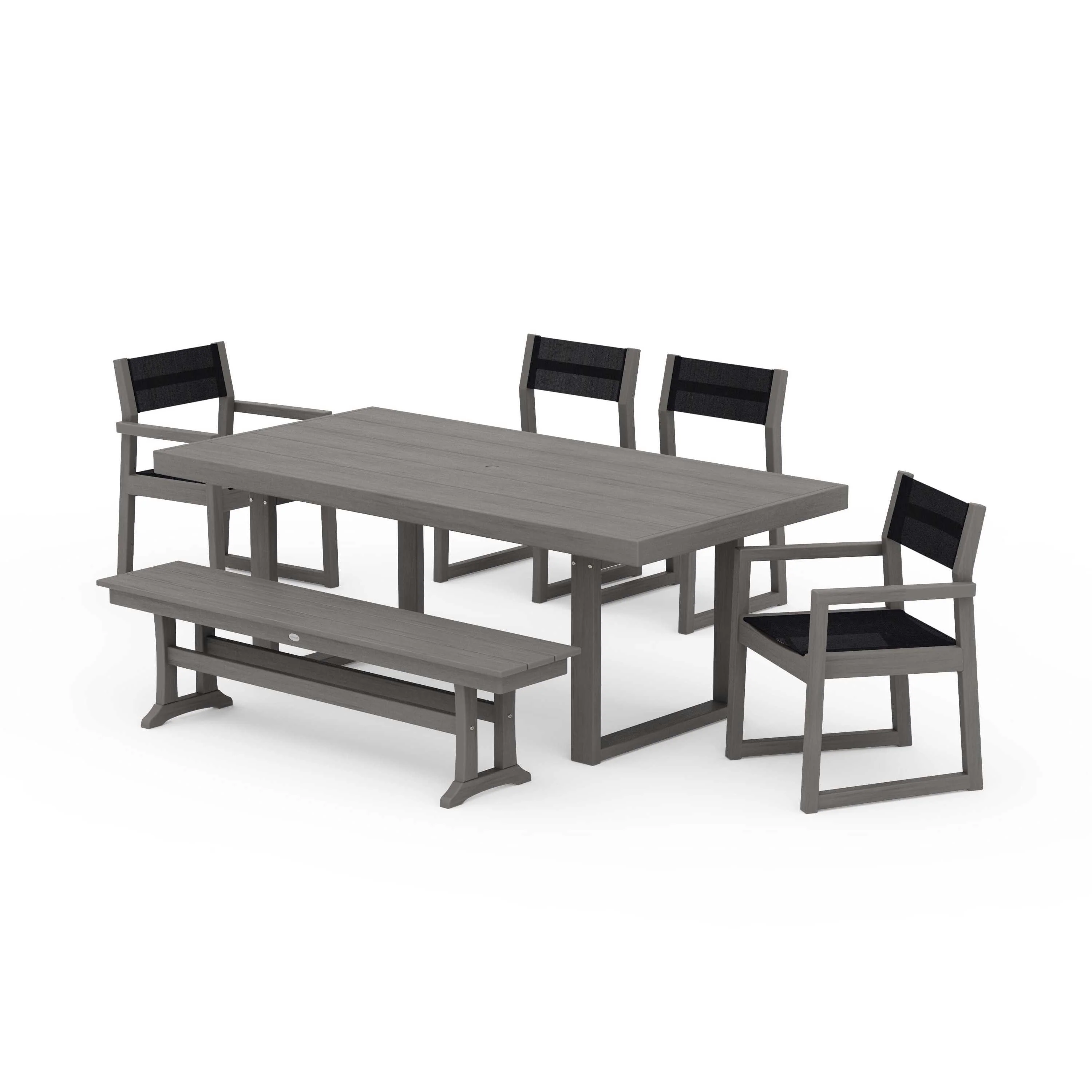 EDGE Sling 6-Piece Dining Set with Bench - Image 99