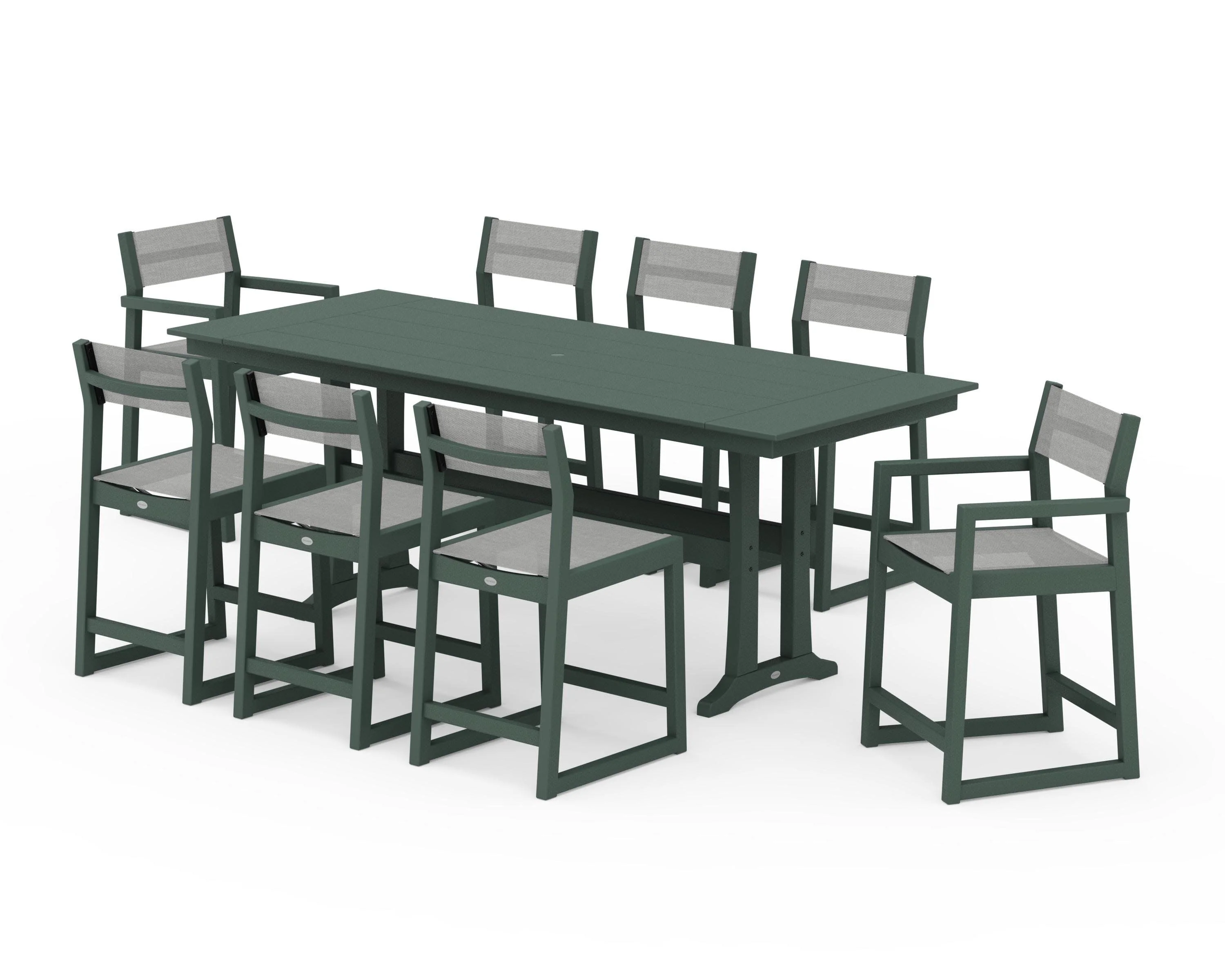 EDGE Sling 9-Piece Farmhouse Counter Set with Trestle Legs - Image 15