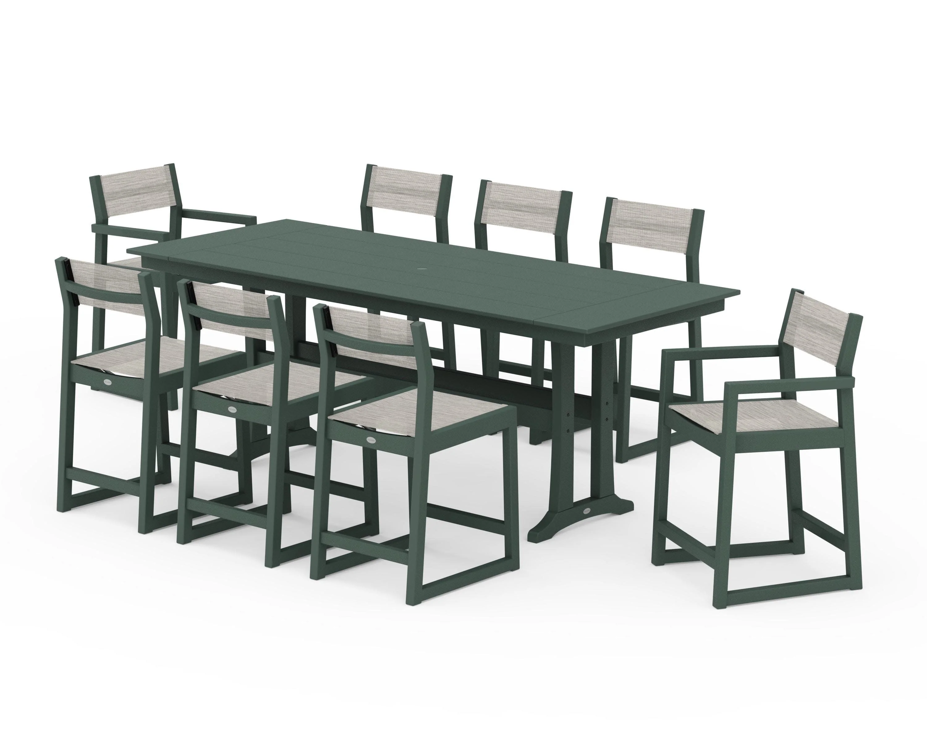 EDGE Sling 9-Piece Farmhouse Counter Set with Trestle Legs - Image 19