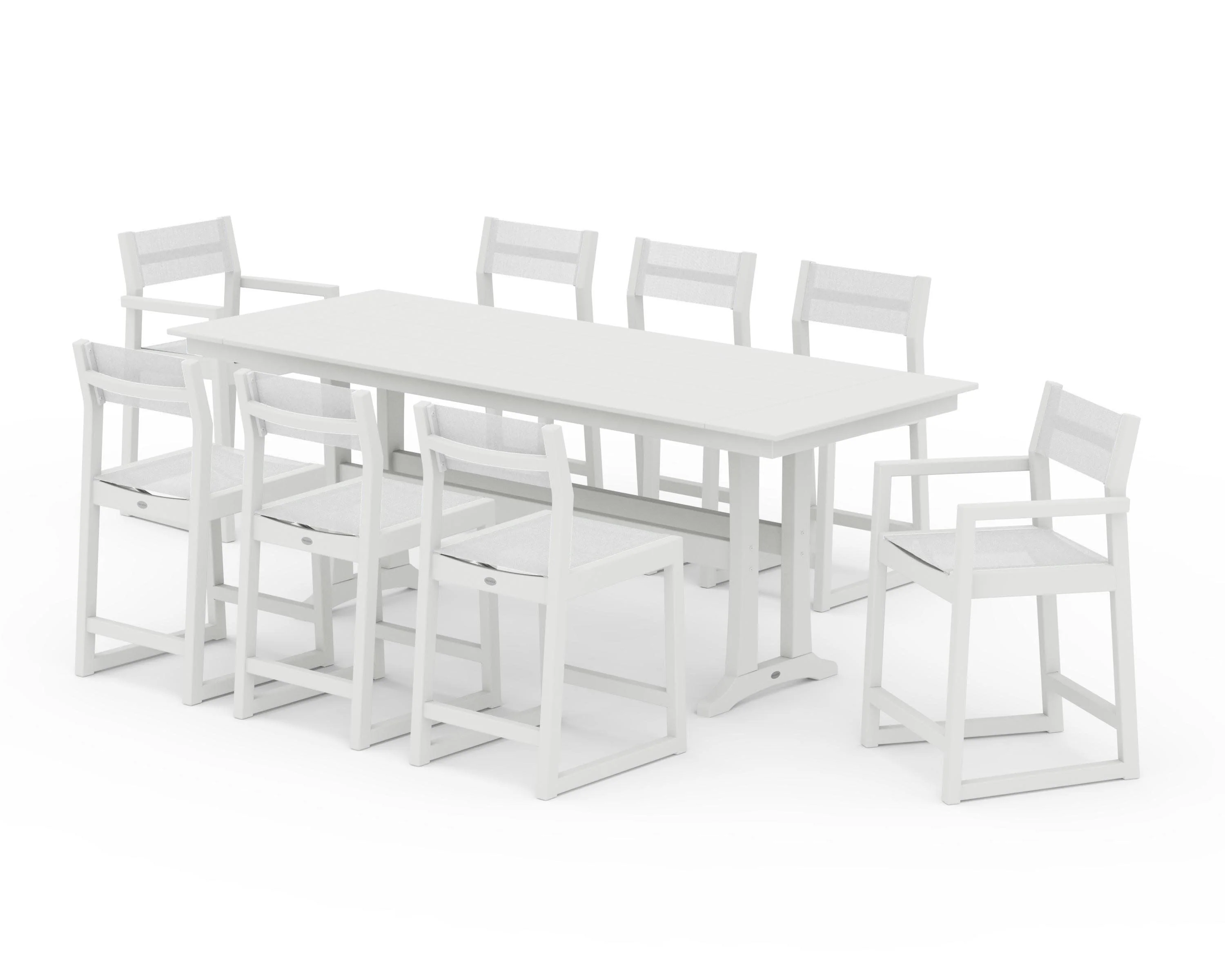 EDGE Sling 9-Piece Farmhouse Counter Set with Trestle Legs - Image 24