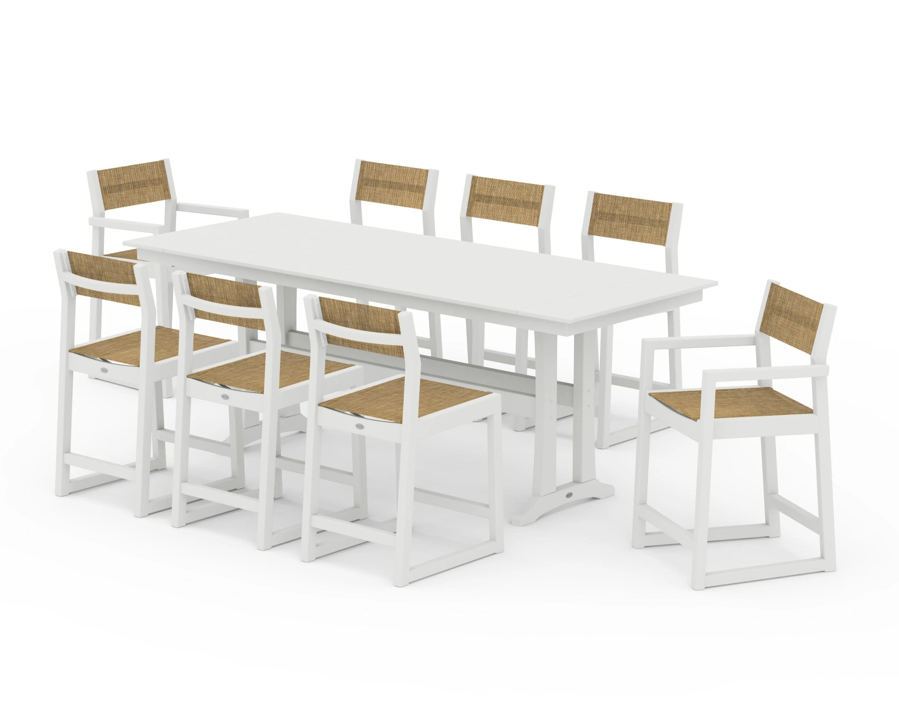 EDGE Sling 9-Piece Farmhouse Counter Set with Trestle Legs - Image 28