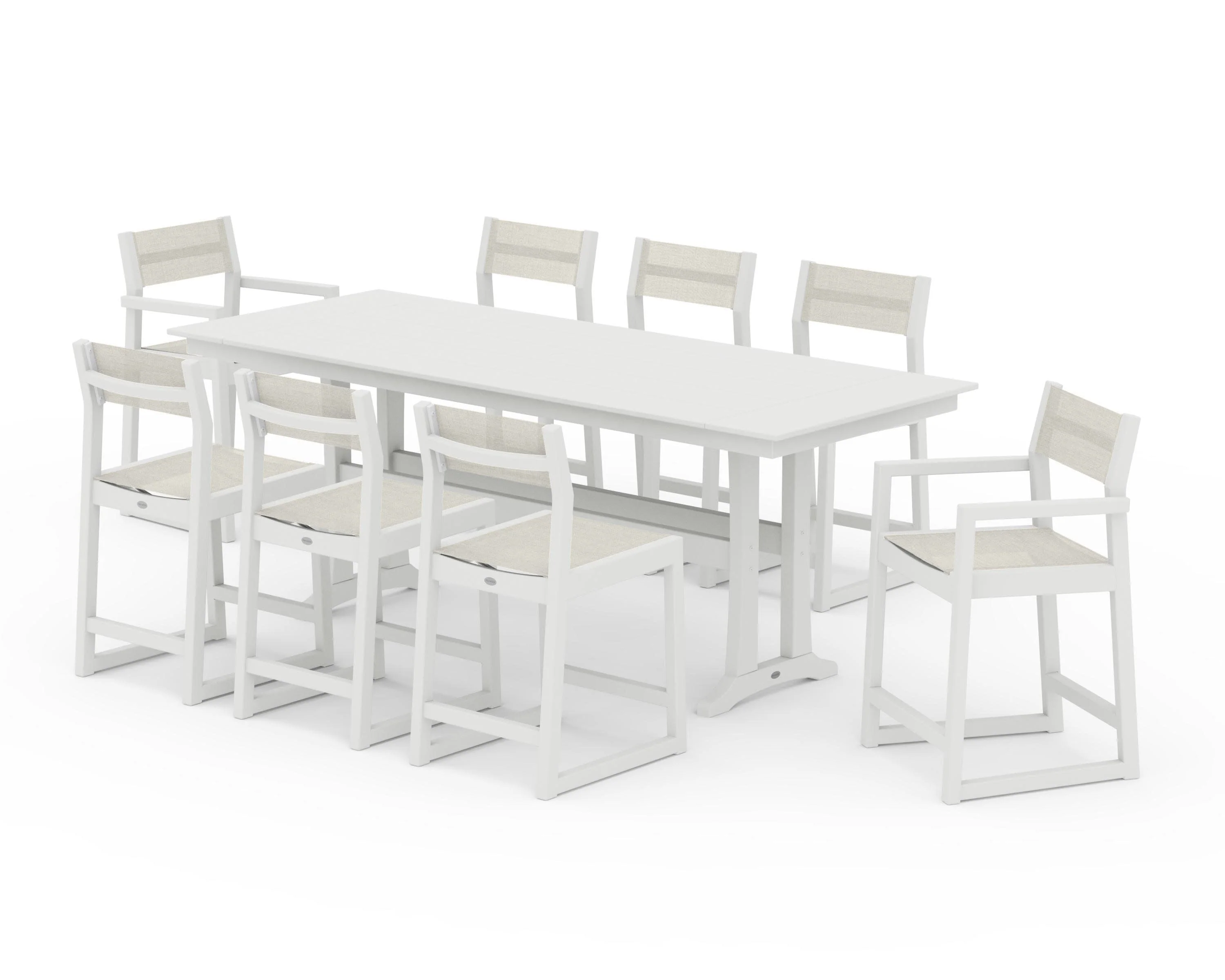 EDGE Sling 9-Piece Farmhouse Counter Set with Trestle Legs - Image 29